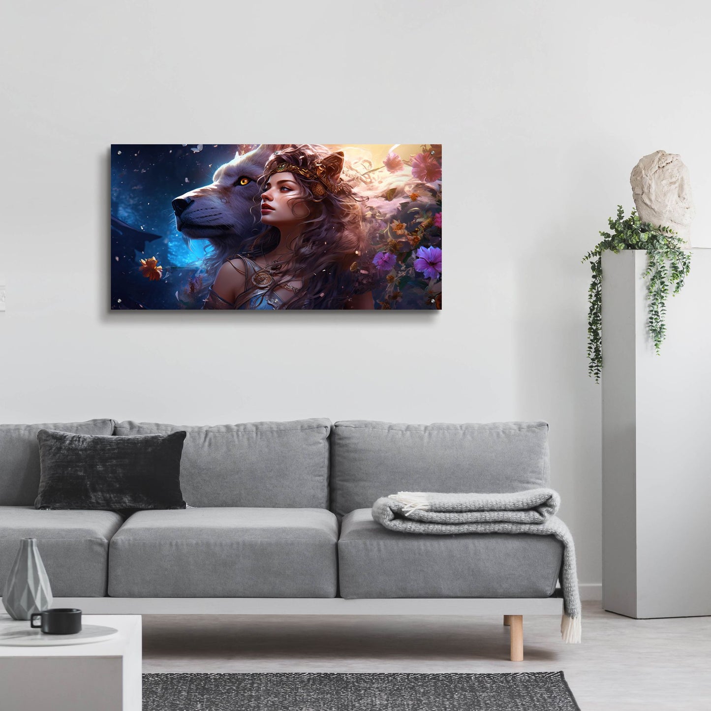 Epic Art 'Companion' by Cameron Gray, Acrylic Glass Wall Art,48x24