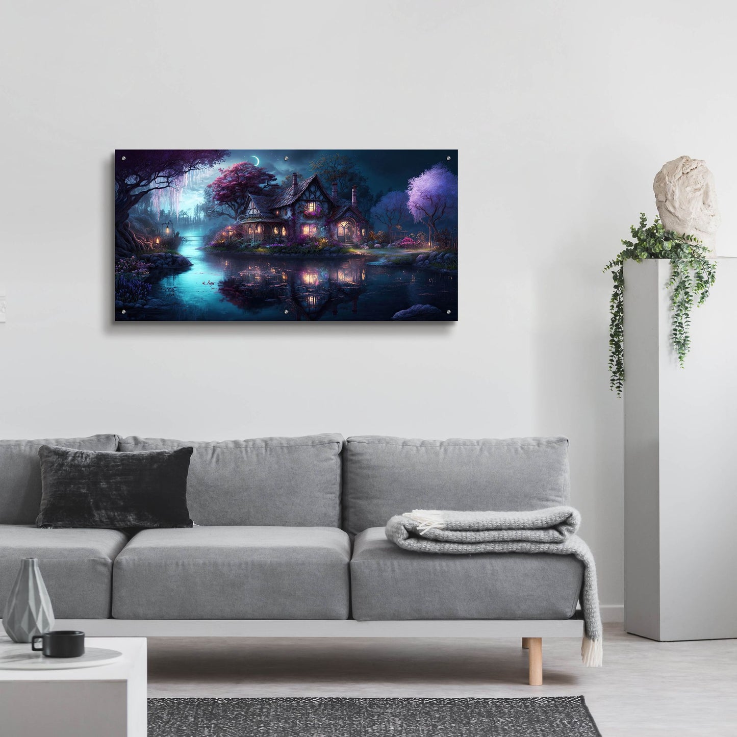 Epic Art 'Forest Village 3' by Cameron Gray, Acrylic Glass Wall Art,48x24