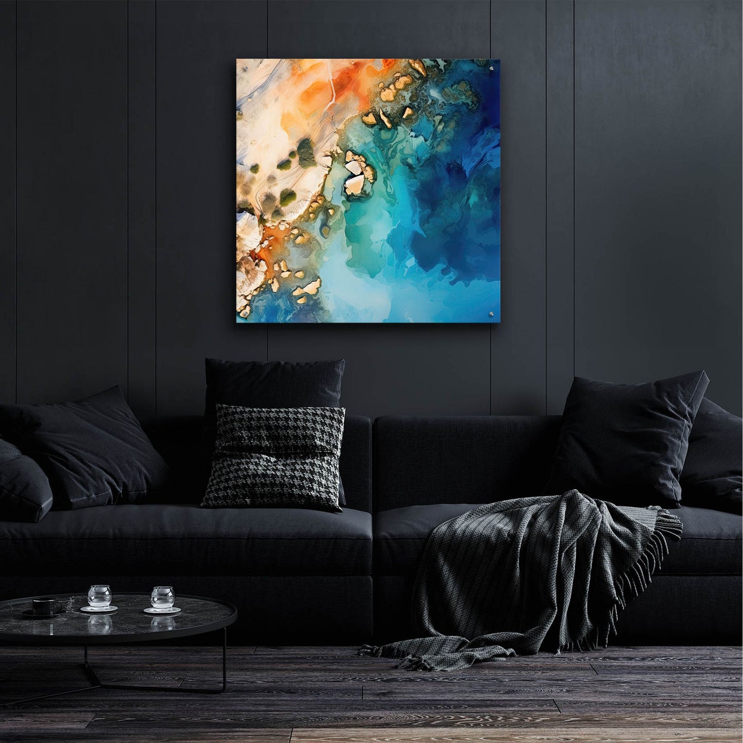 Epic Art 'Ocean Coastline 2 of 4' by Cameron Gray, Acrylic Glass Wall Art,36x36