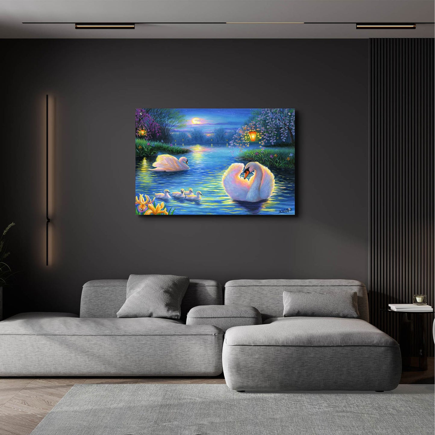 Epic Art 'Lamplight Lake' by Bridget Voth, Acrylic Glass Wall Art,36x24