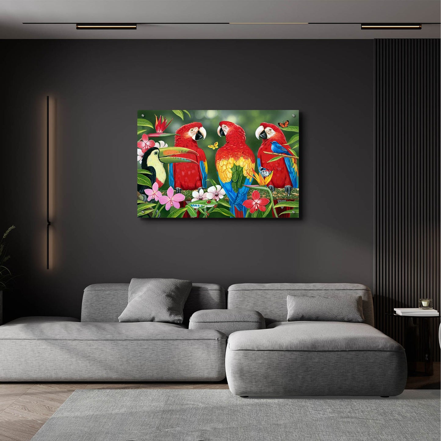Epic Art 'Tropical Friends' by William Vanderdasson, Acrylic Glass Wall Art,36x24