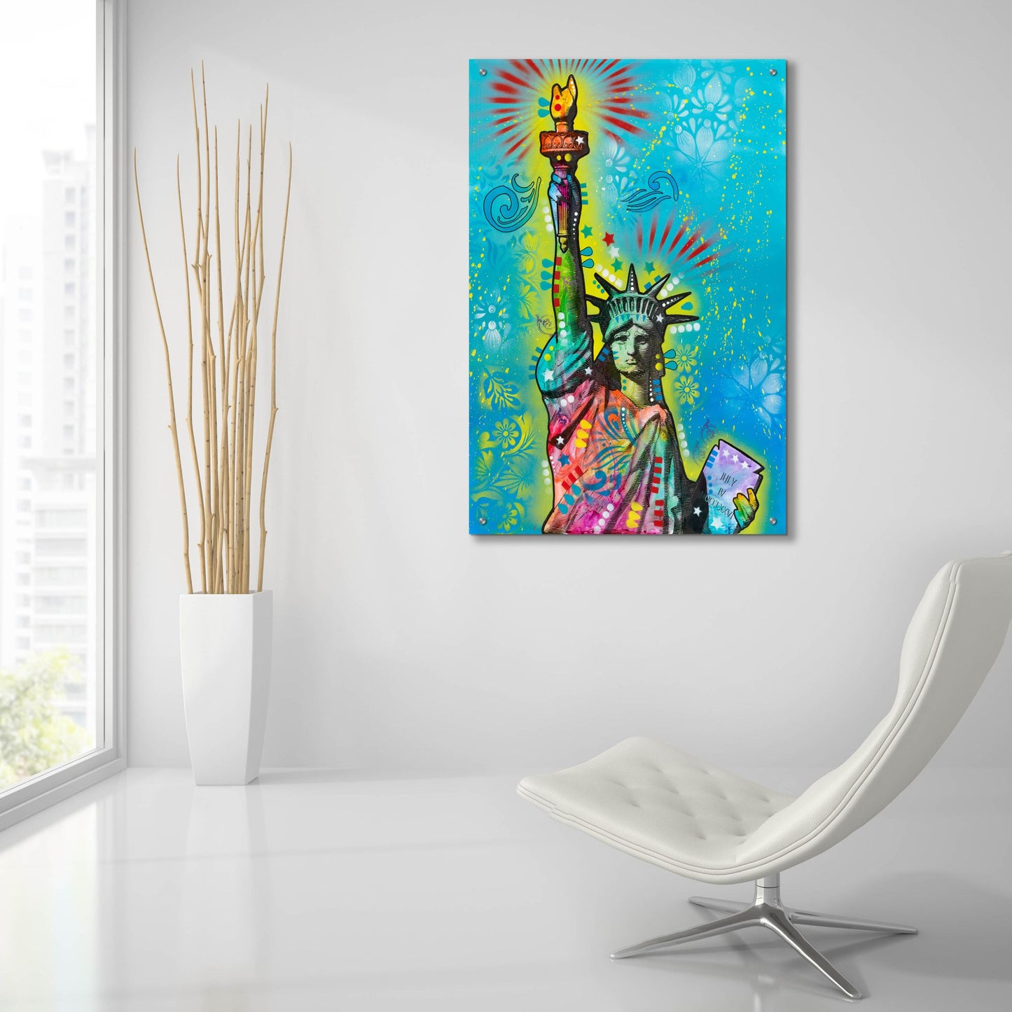 Epic Art 'Lady Liberty' by Dean Russo, Acrylic Glass Wall Art,24x36