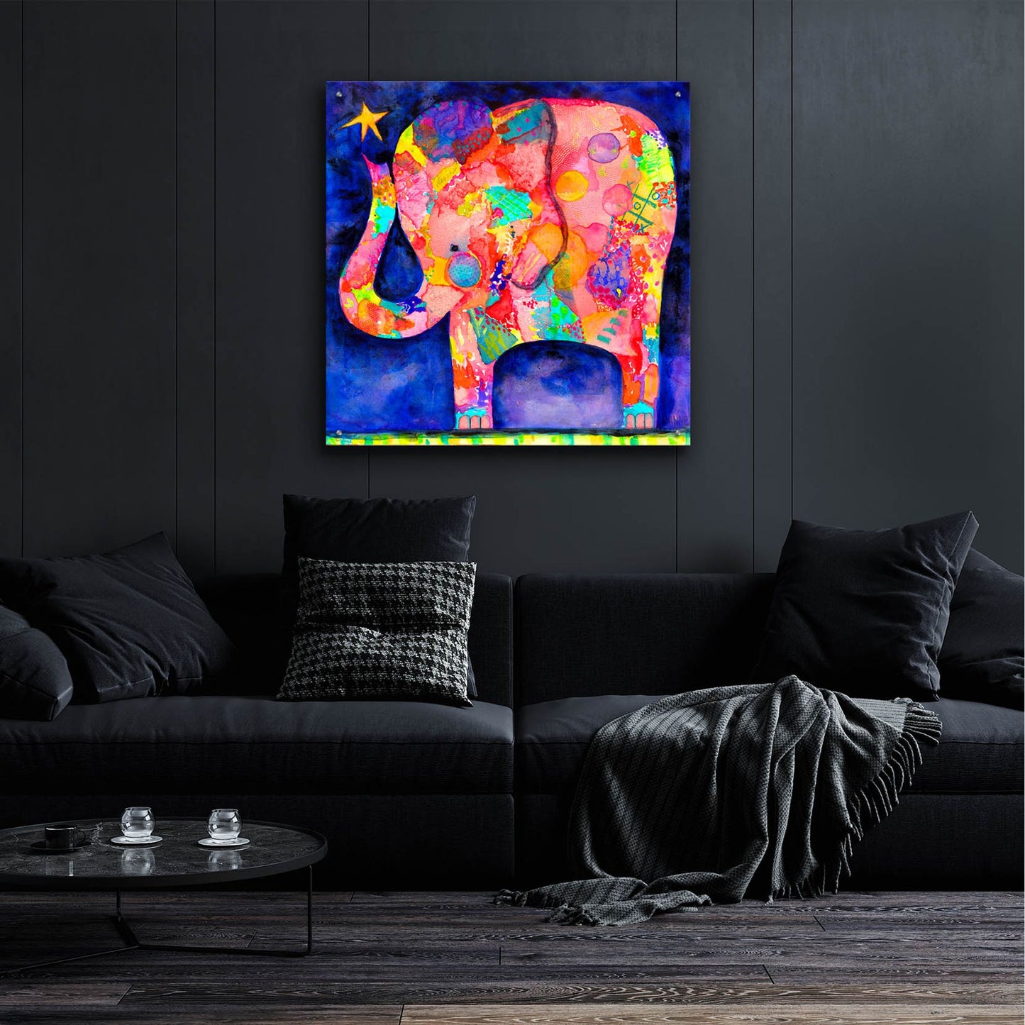 Epic Art 'All Within Reach Elephant' by Wyanne, Acrylic Glass Wall Art,36x36