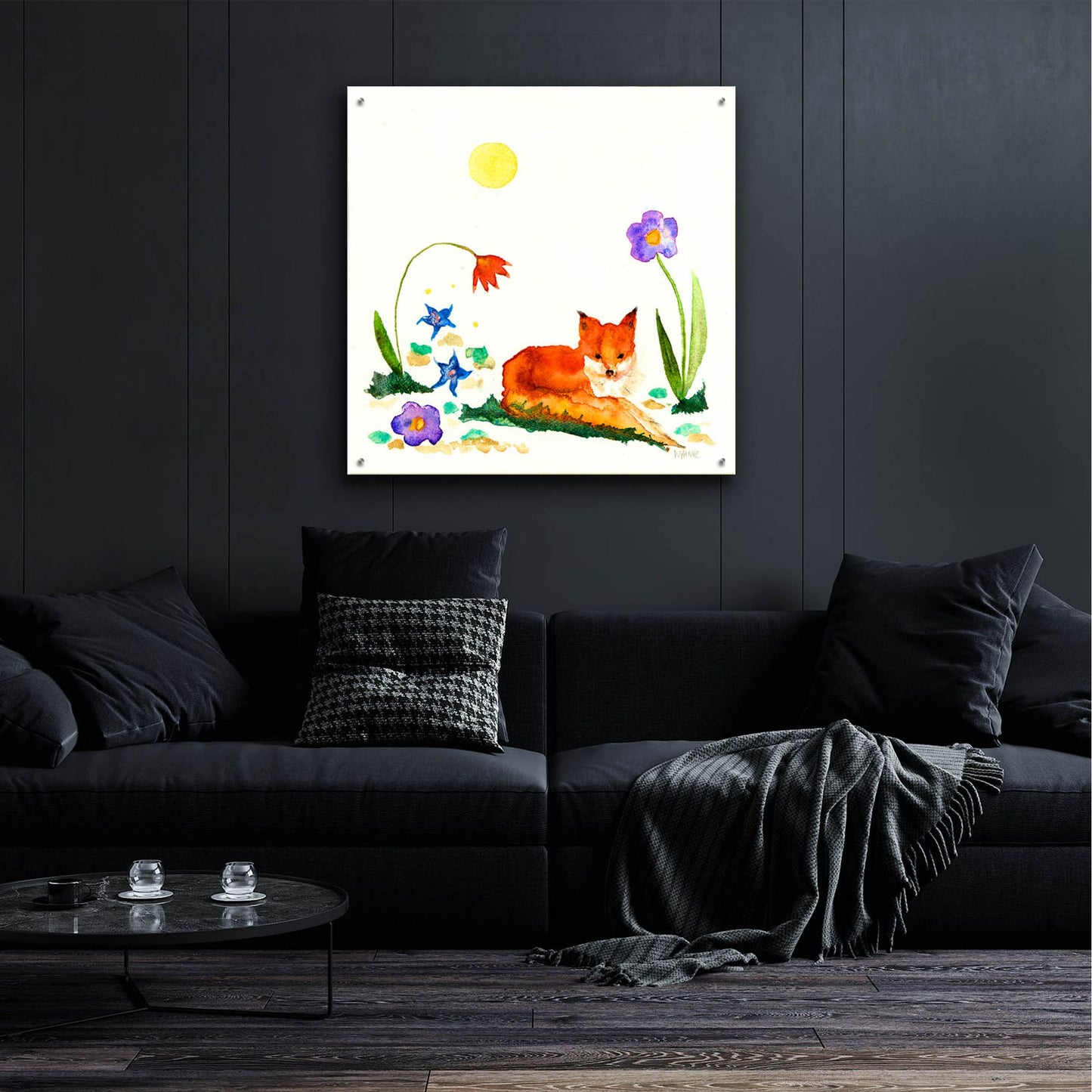Epic Art 'Little Fox In The Garden' by Wyanne, Acrylic Glass Wall Art,36x36