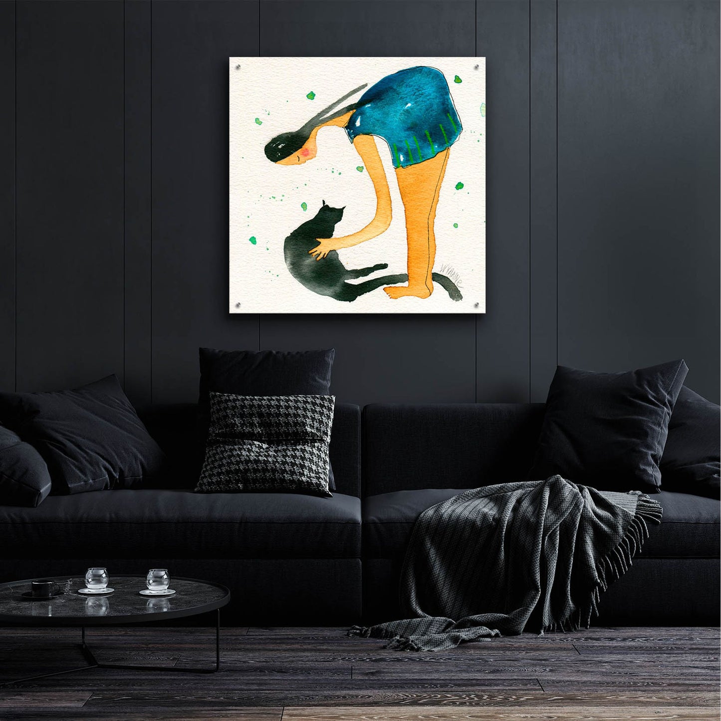 Epic Art 'Big Diva Cat Scratch' by Wyanne, Acrylic Glass Wall Art,36x36