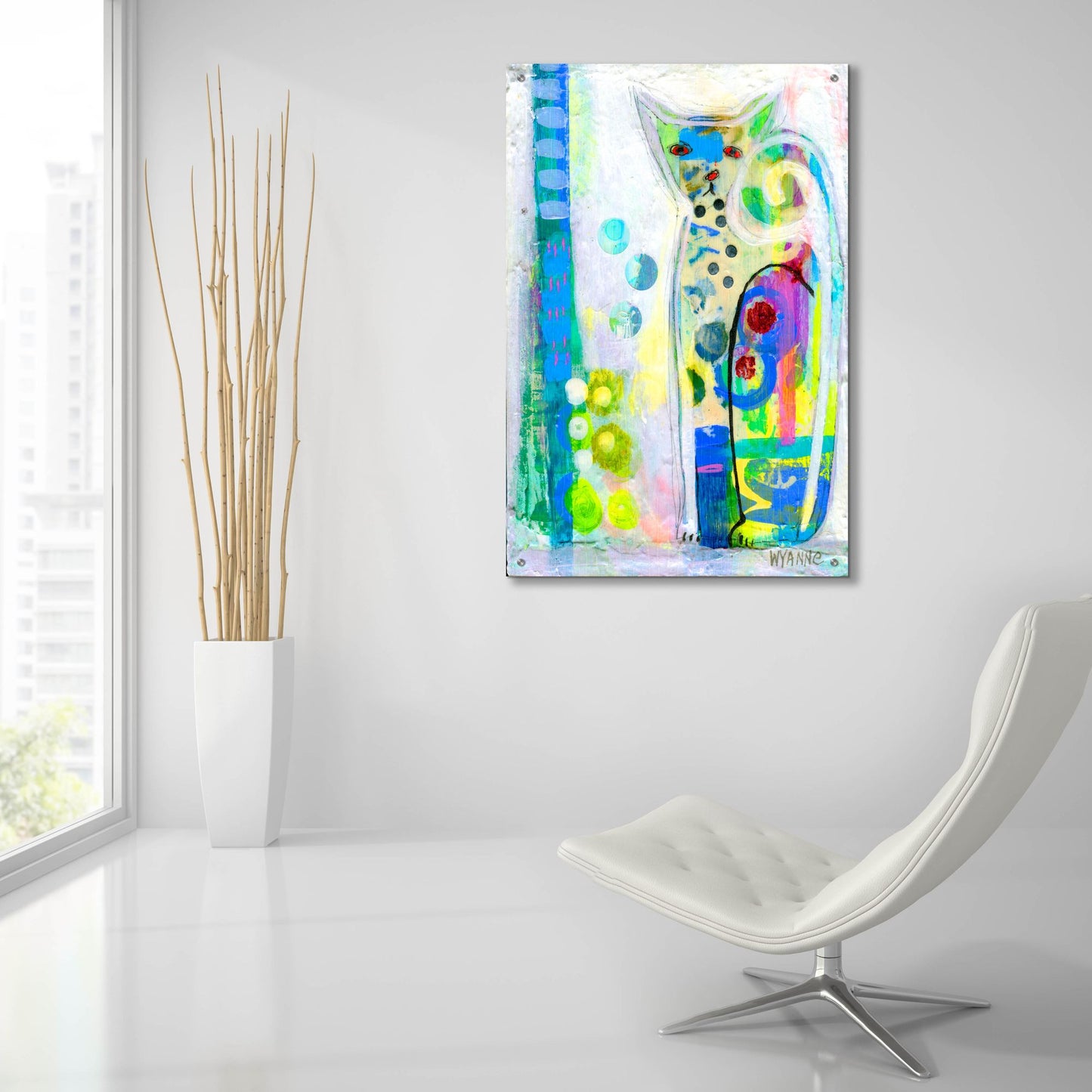 Epic Art 'Calico Cat' by Wyanne, Acrylic Glass Wall Art,24x36
