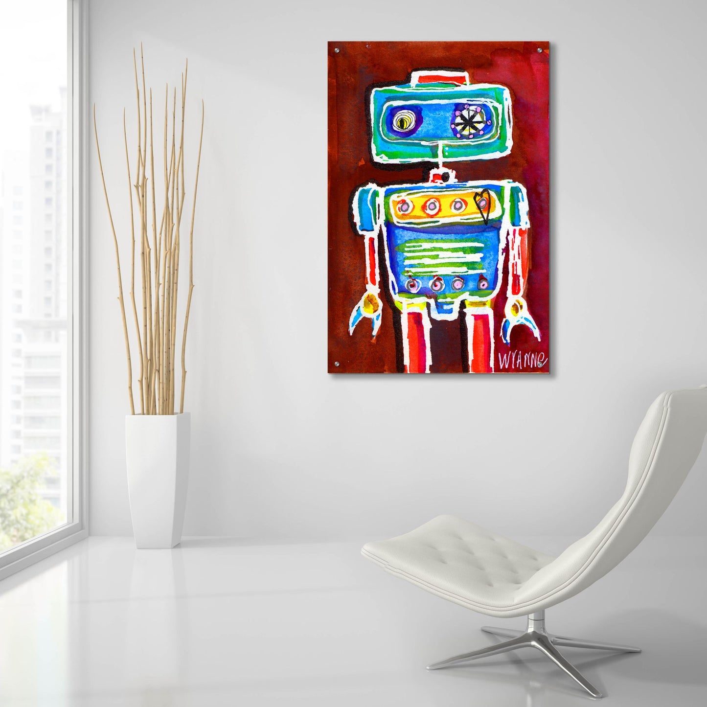 Epic Art 'Robot Boy' by Wyanne, Acrylic Glass Wall Art,24x36