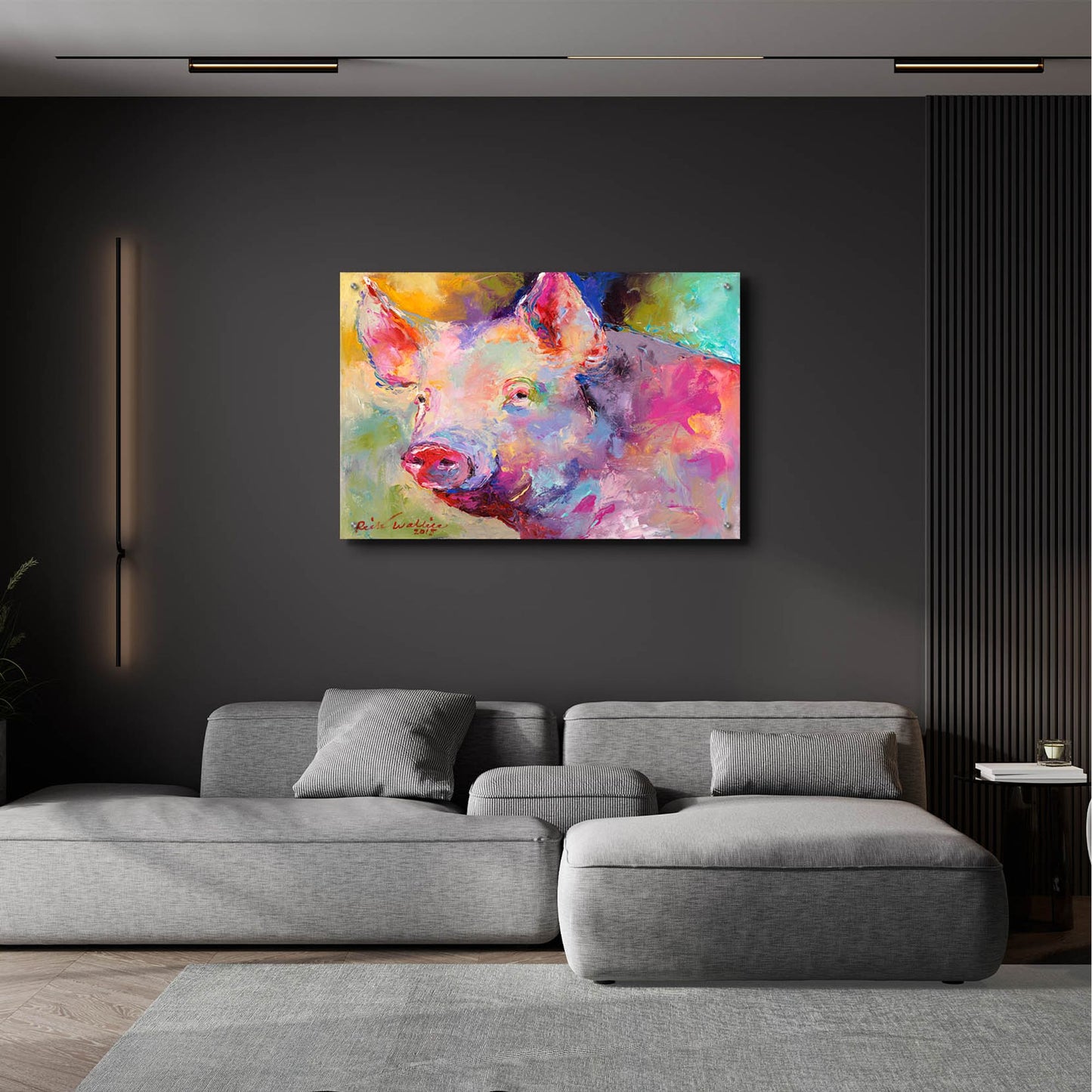 Epic Art 'Piggy' by Richard Wallich, Acrylic Glass Wall Art,36x24