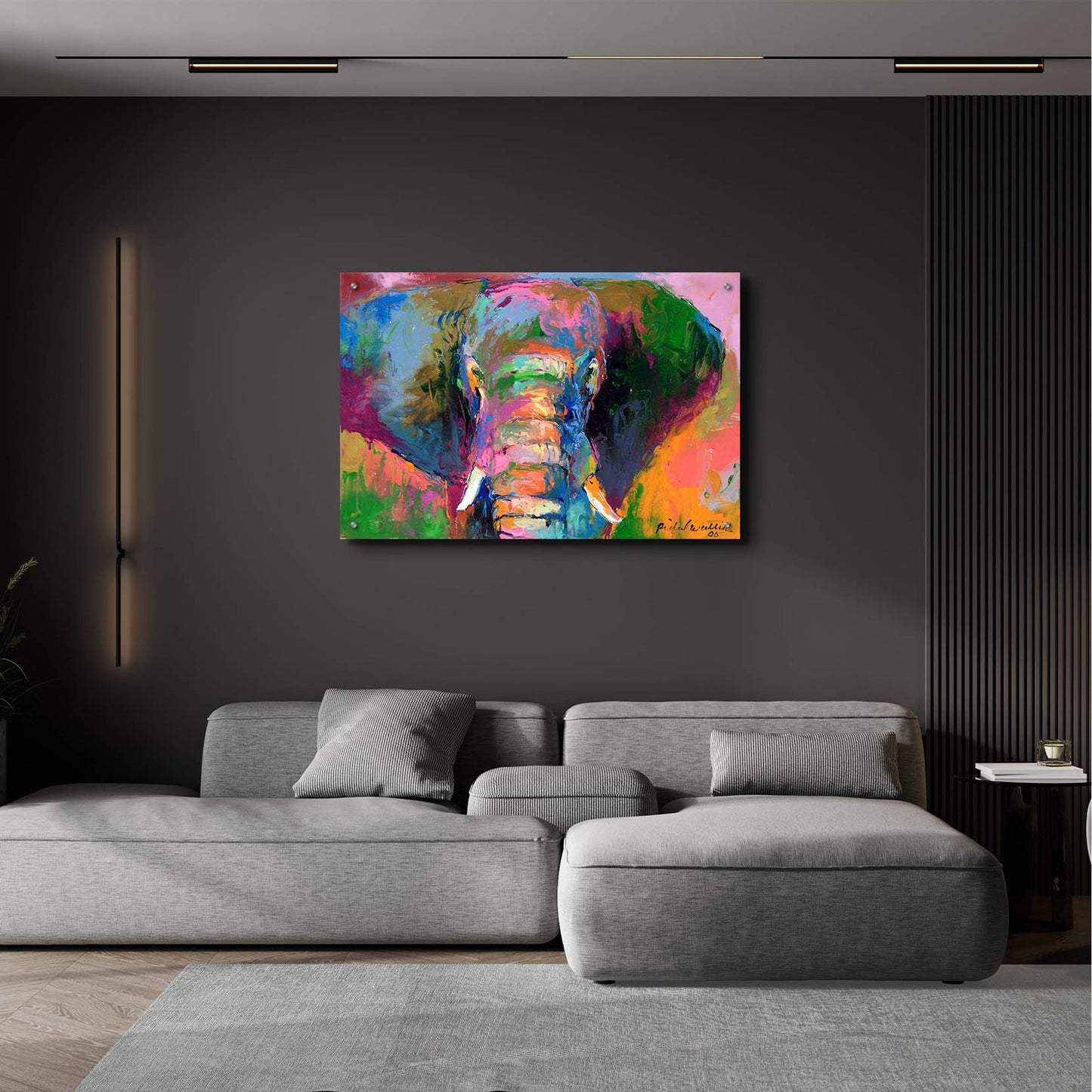 Epic Art 'Elephant 2' by Richard Wallich, Acrylic Glass Wall Art,36x24