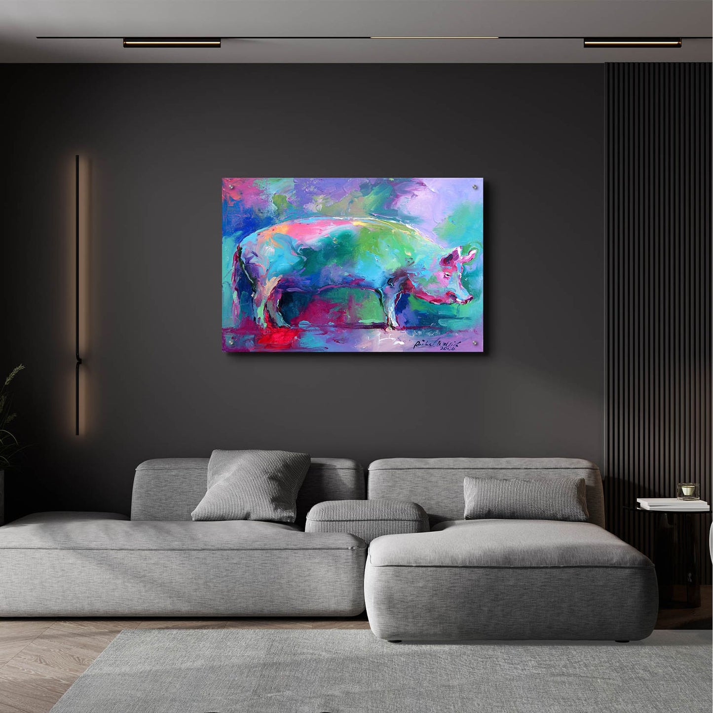 Epic Art 'Pig' by Richard Wallich, Acrylic Glass Wall Art,36x24