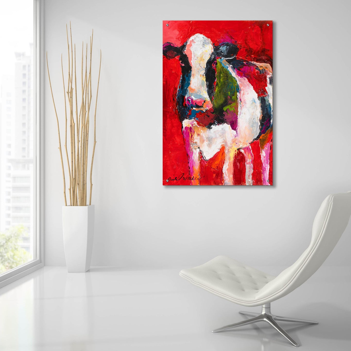 Epic Art 'Cow' by Richard Wallich, Acrylic Glass Wall Art,24x36