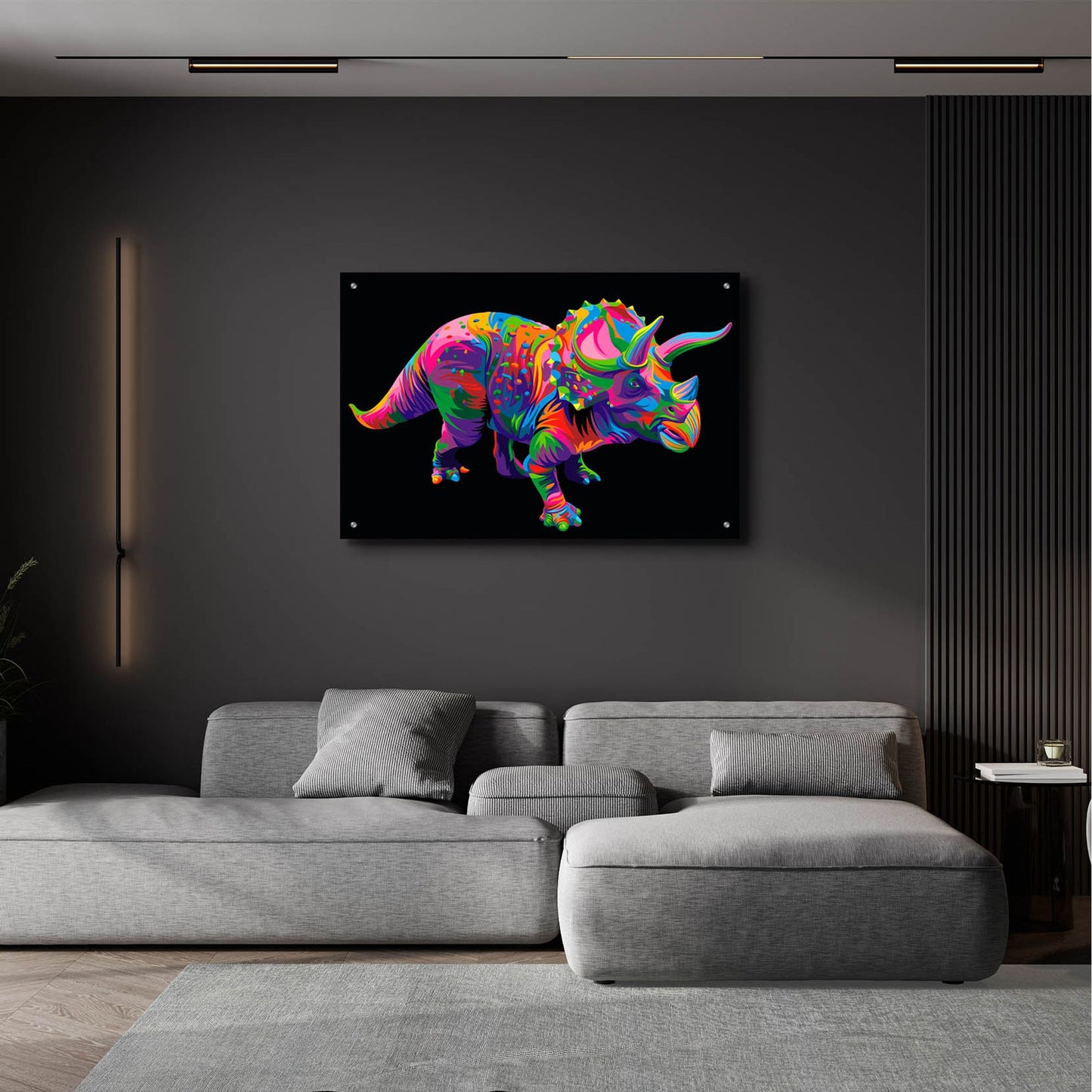Epic Art 'Triceratops' by Bob Weer, Acrylic Glass Wall Art,36x24