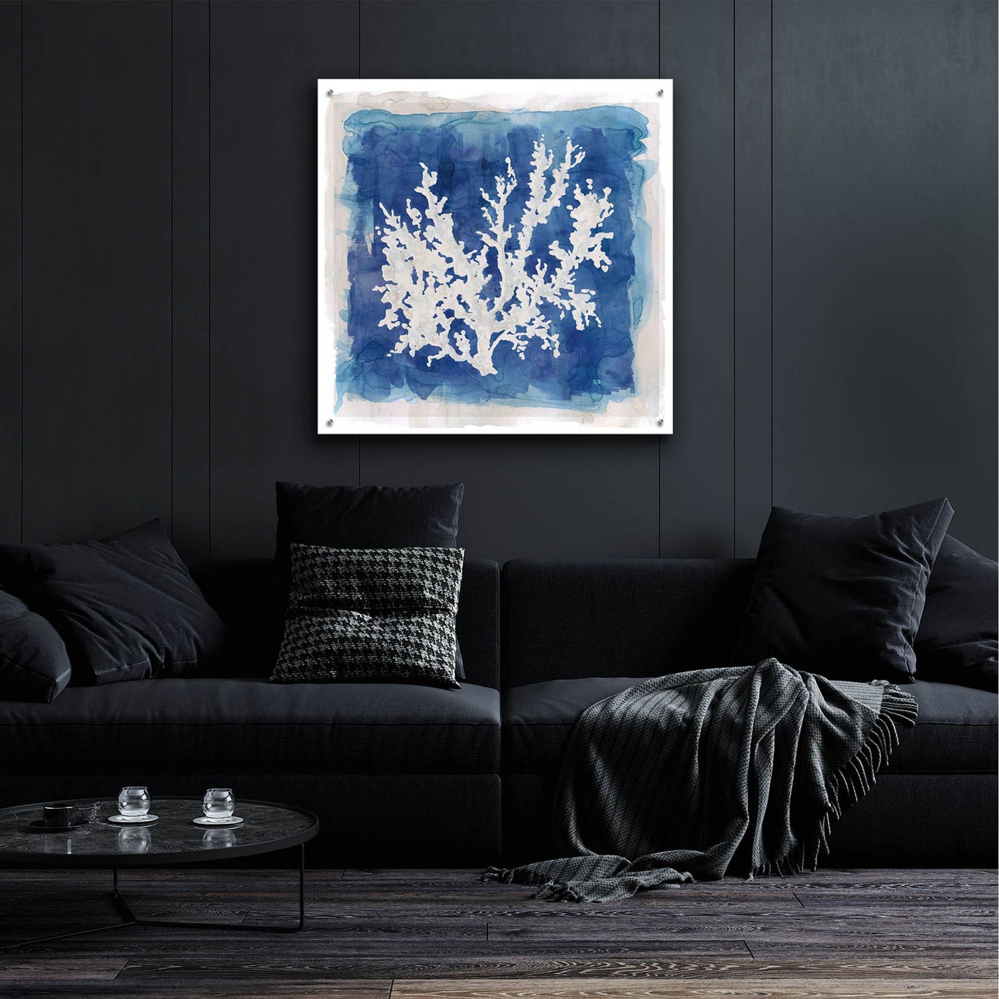 Epic Art 'Coastal Washes Coral II' by Carol Robinson, Acrylic Glass Wall Art,36x36