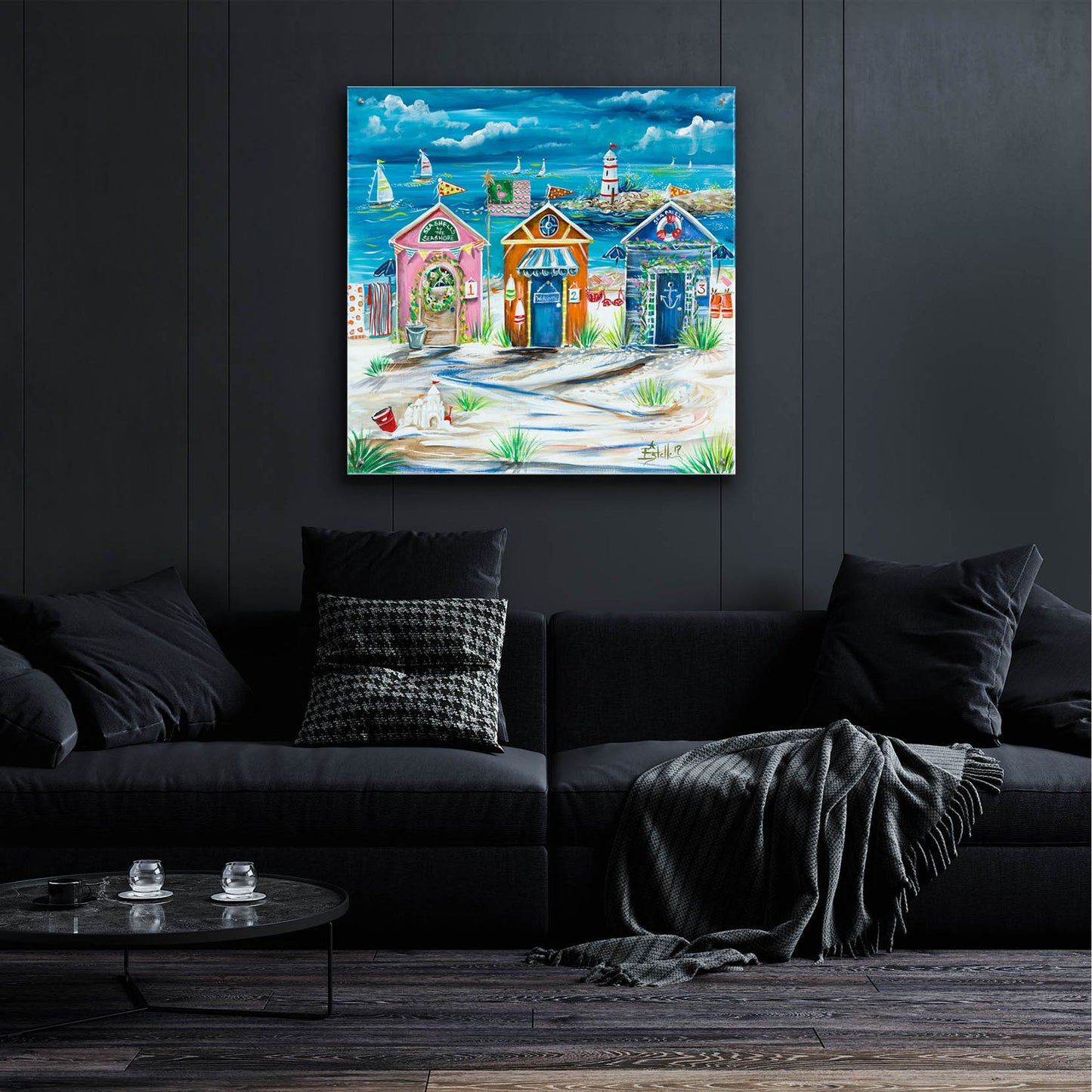 Epic Art 'Changing Booths' by Estelle Grengs, Acrylic Glass Wall Art,36x36