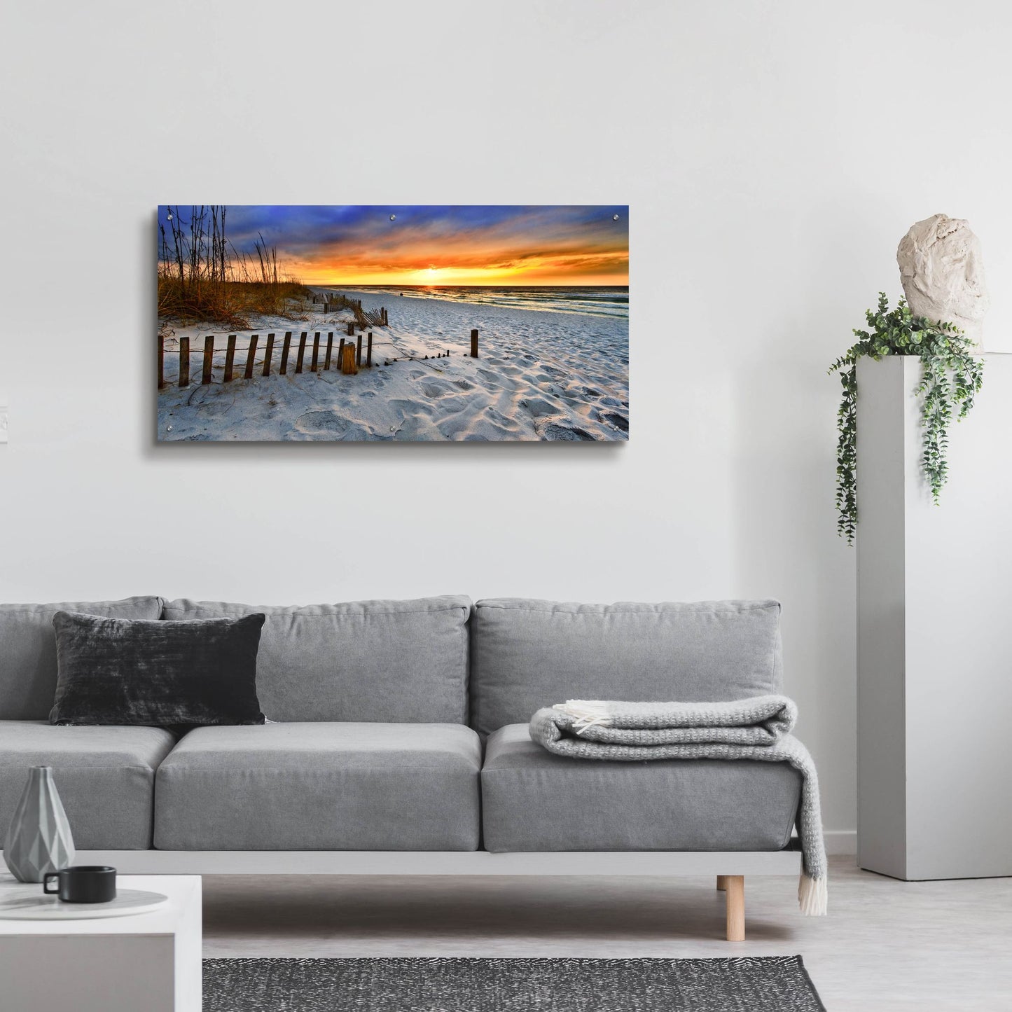 Epic Art 'Burning Sunrise Print Sunset Landscape' by Ezra Tanner, Acrylic Glass Wall Art,48x24