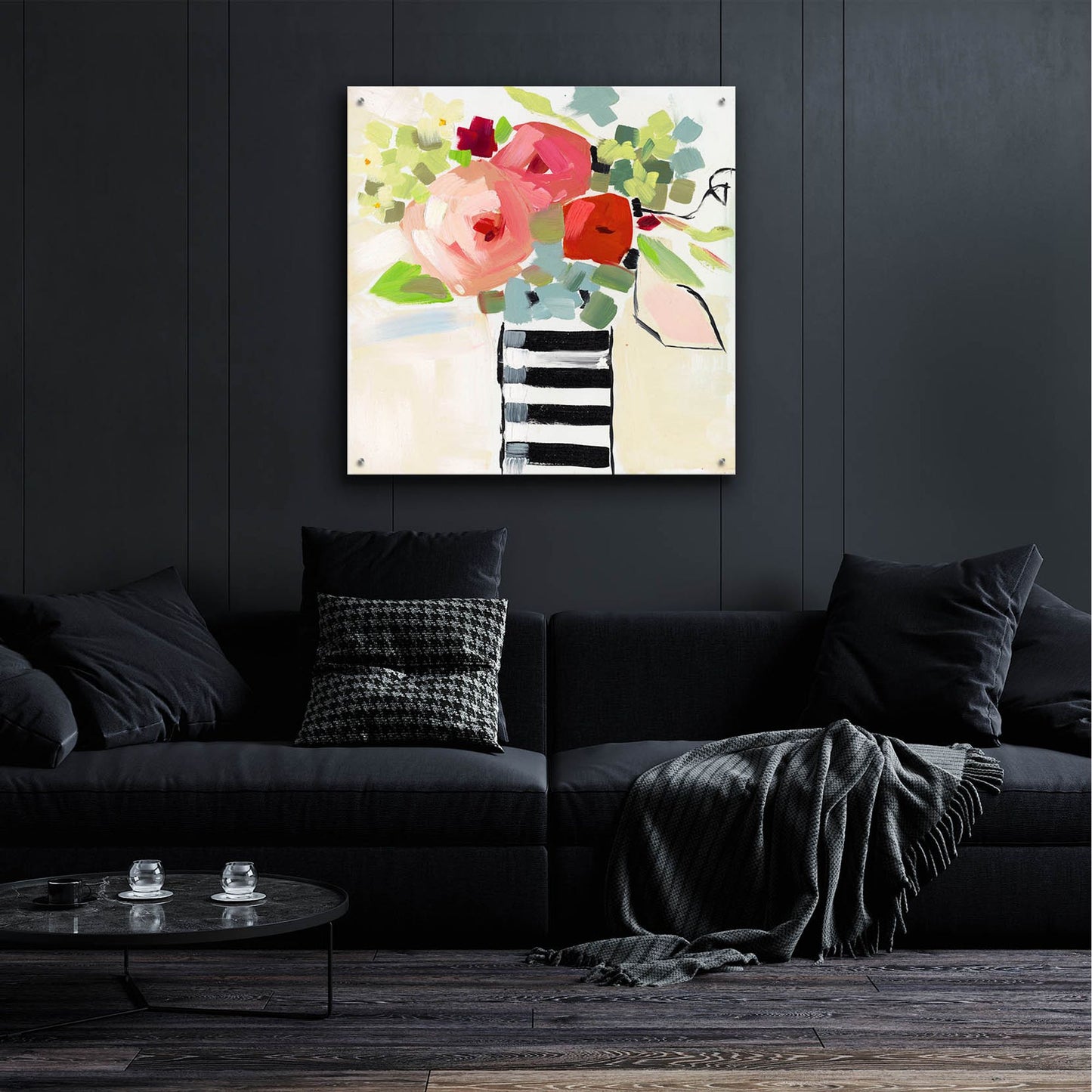Epic Art 'Black and White Vase' by Jenny Westenhofer, Acrylic Glass Wall Art,36x36