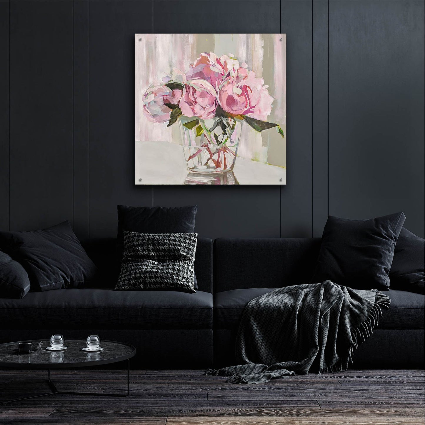 Epic Art 'Peonies' by Jenny Westenhofer, Acrylic Glass Wall Art,36x36