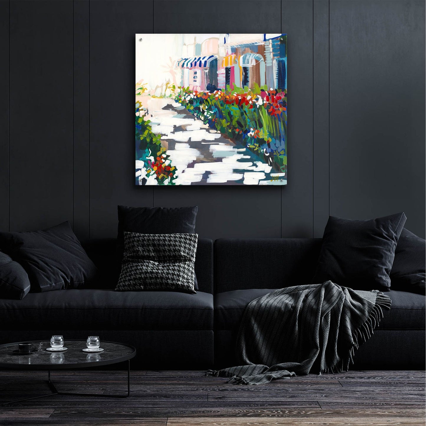 Epic Art 'Street Awnings' by Jenny Westenhofer, Acrylic Glass Wall Art,36x36