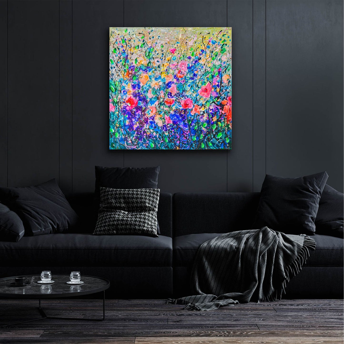 Epic Art 'Colorful Flowers' by Lena Owens, Acrylic Glass Wall Art,36x36