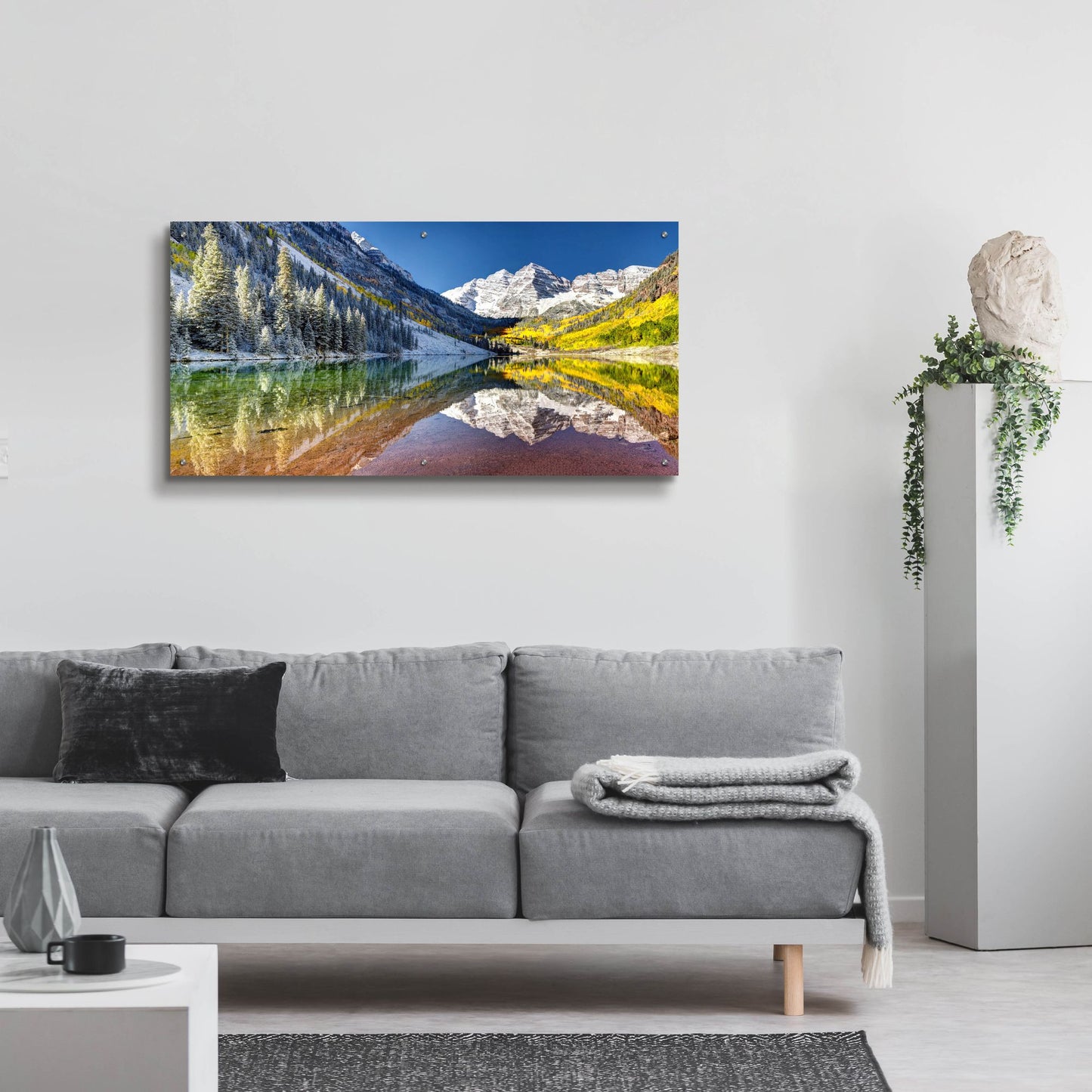 Epic Art 'Fall Season At Maroon Bells Panoramic' by Lena Owens, Acrylic Glass Wall Art,48x24
