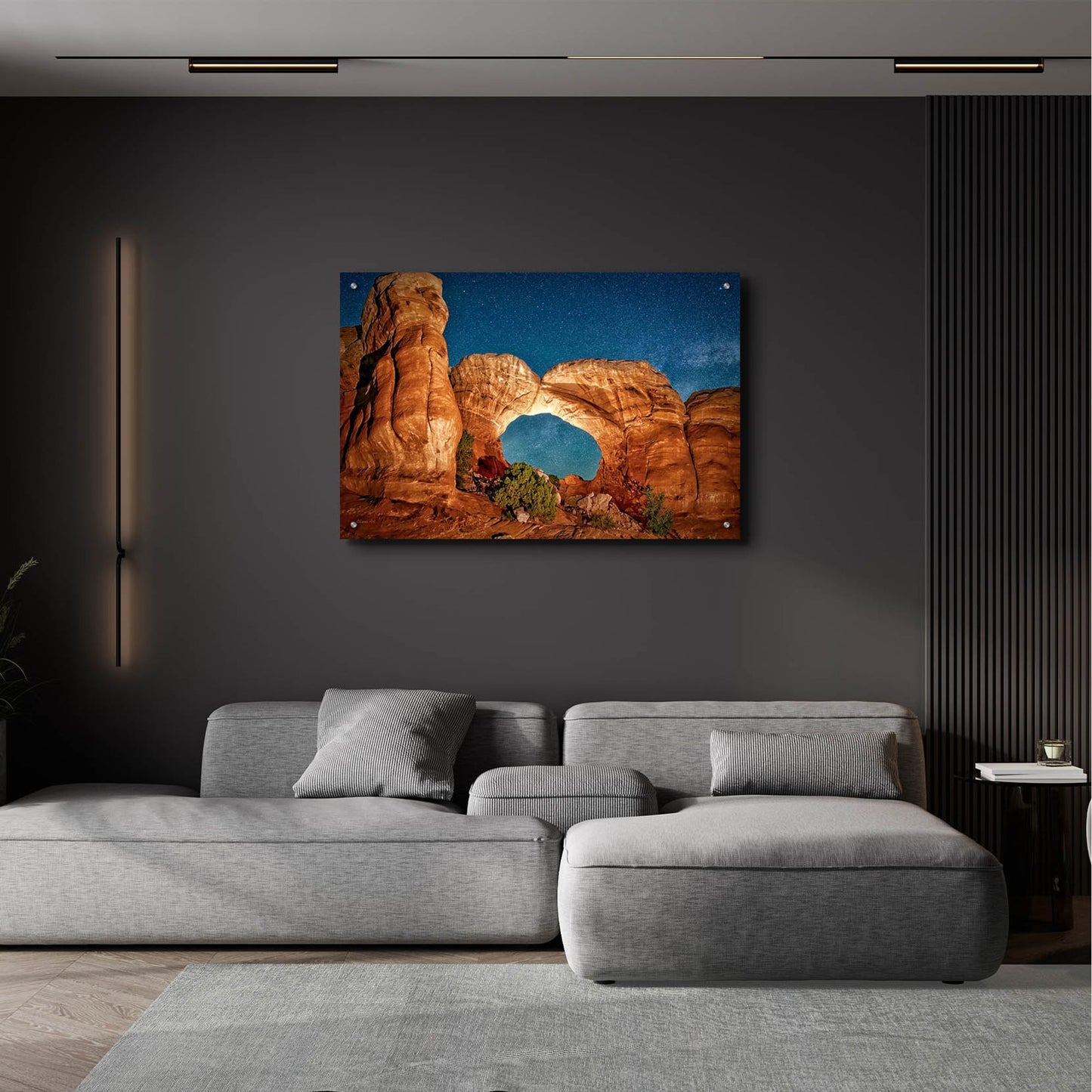 Epic Art 'Night Sky with Camel-like Rock Formations' by Lena Owens, Acrylic Glass Wall Art,36x24