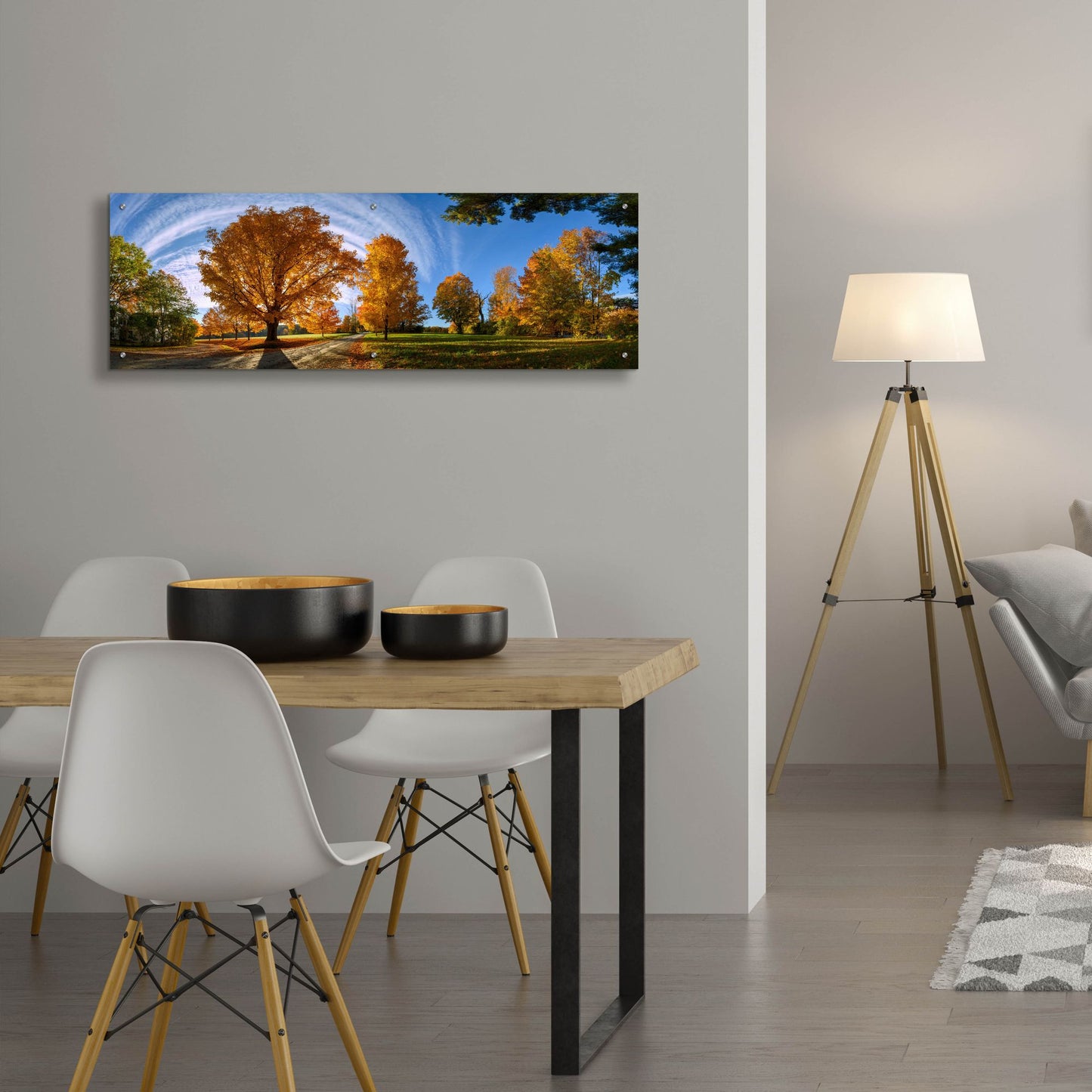 Epic Art 'At Countryside Rural Road New England Panorama' by Lena Owens, Acrylic Glass Wall Art,48x16