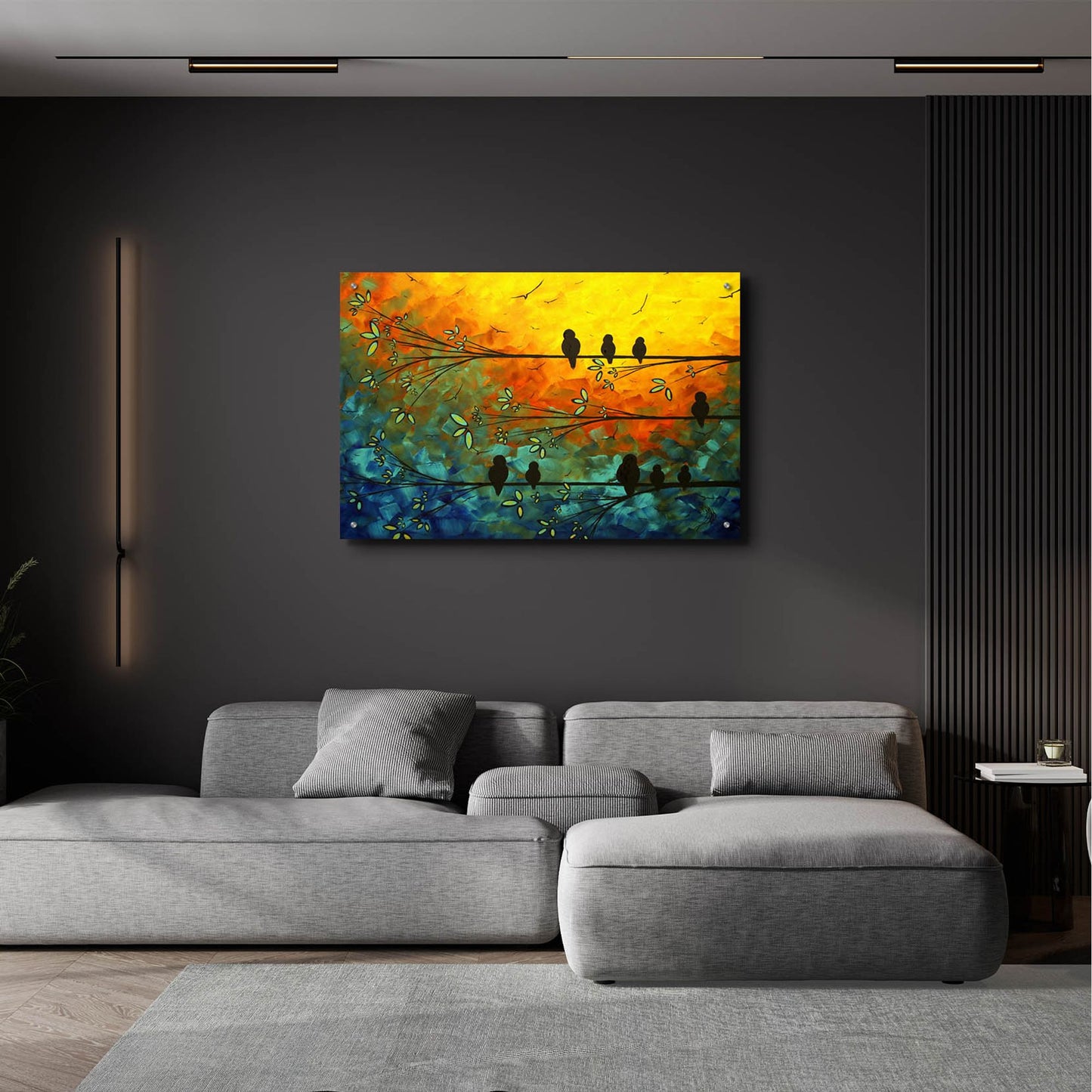 Epic Art 'Birds of a Feather' by Megan Duncanson, Acrylic Glass Wall Art,36x24