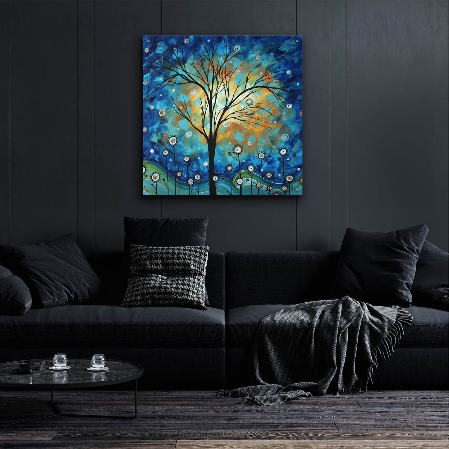 Epic Art 'Blue Fields' by Megan Duncanson, Acrylic Glass Wall Art,36x36