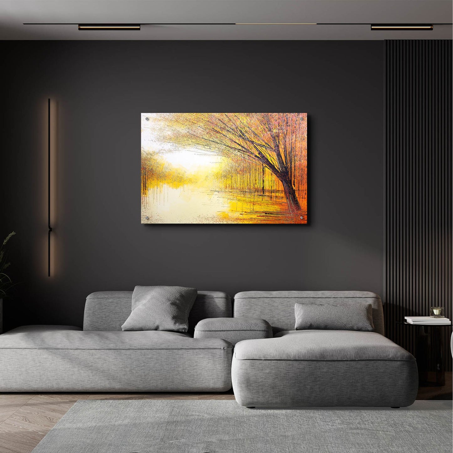 Epic Art 'Trees In A Golden Glow' by Marc Todd, Acrylic Glass Wall Art,36x24