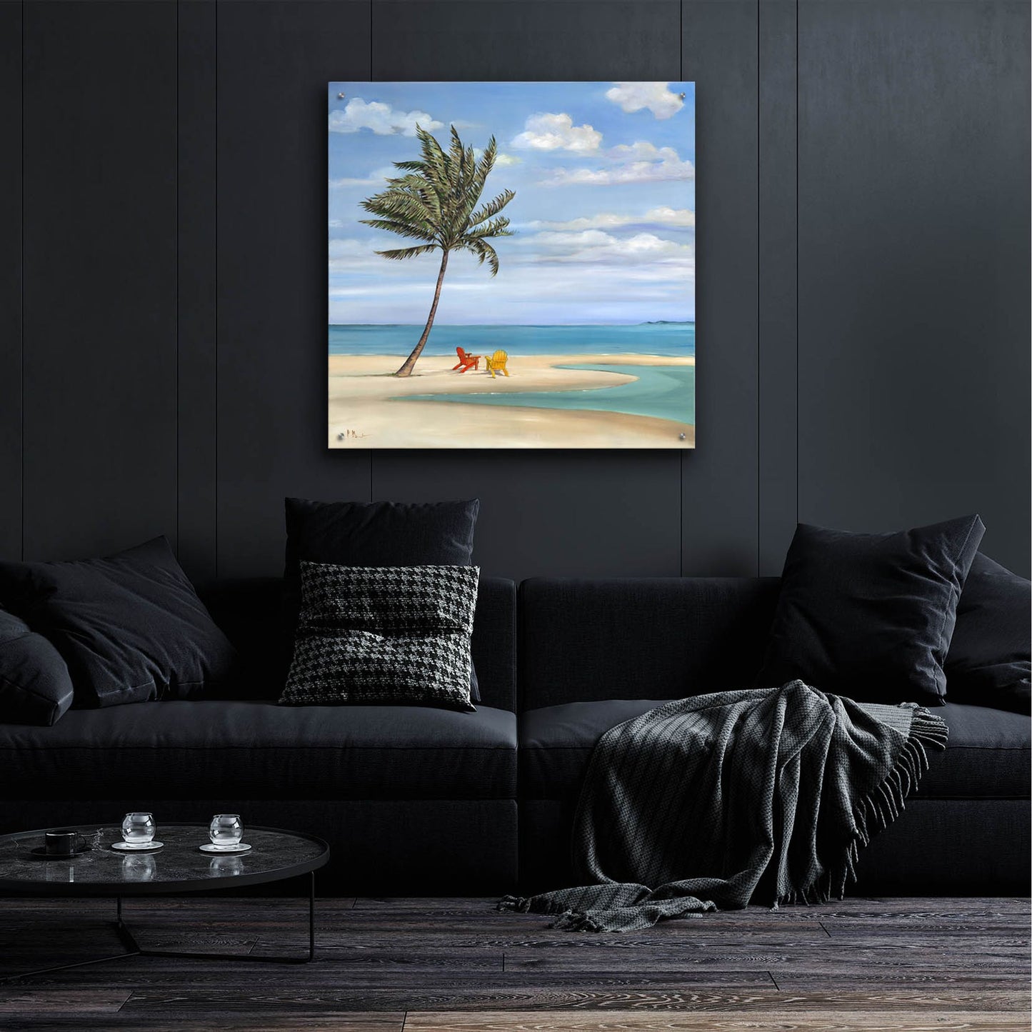 Epic Art 'Inlet Palm I' by Paul Brent, Acrylic Glass Wall Art,36x36