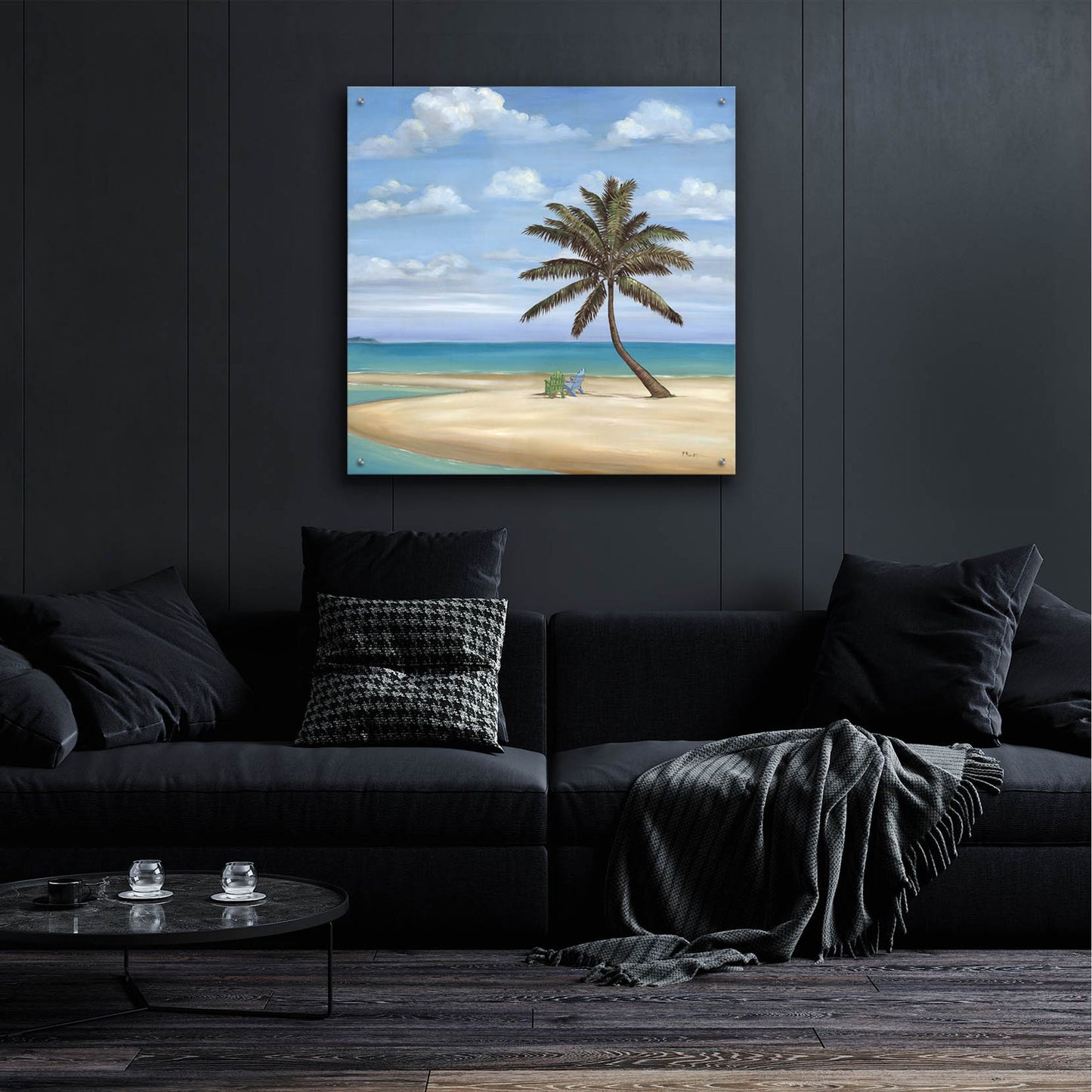 Epic Art 'Inlet Palm II' by Paul Brent, Acrylic Glass Wall Art,36x36