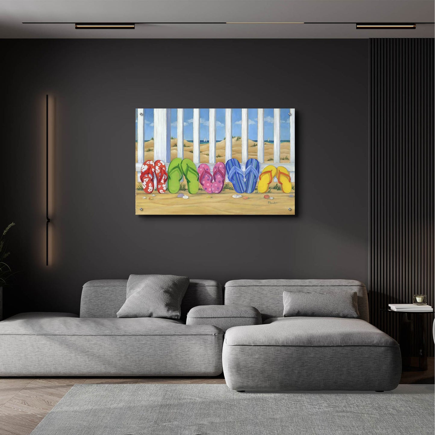 Epic Art 'Flip Flop Beach' by Paul Brent, Acrylic Glass Wall Art,36x24
