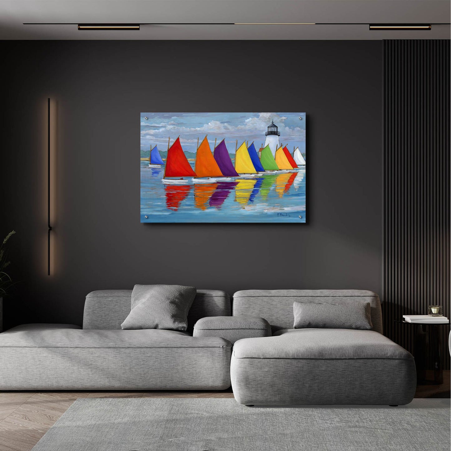 Epic Art 'Rainbow Fleet' by Paul Brent, Acrylic Glass Wall Art,36x24