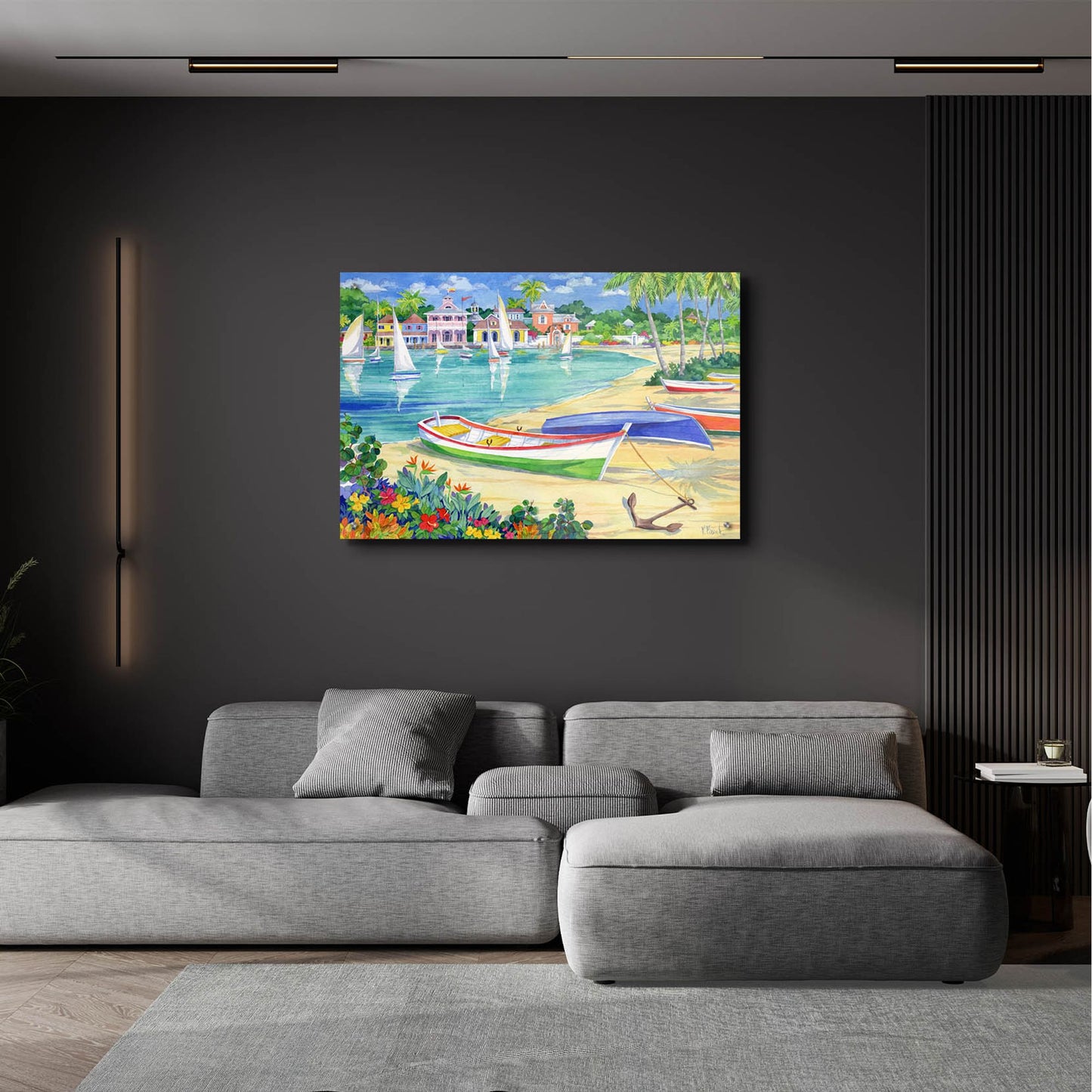 Epic Art 'Market Street Harbor' by Paul Brent, Acrylic Glass Wall Art,36x24