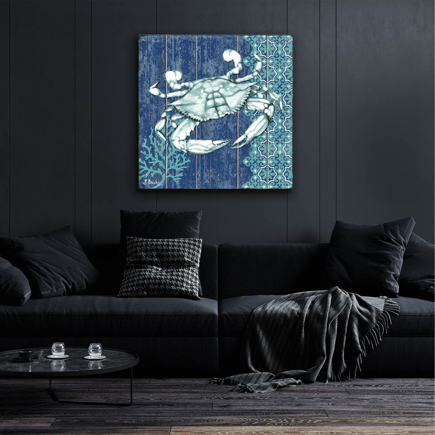 Epic Art 'Indigo Sea IX' by Paul Brent, Acrylic Glass Wall Art,36x36