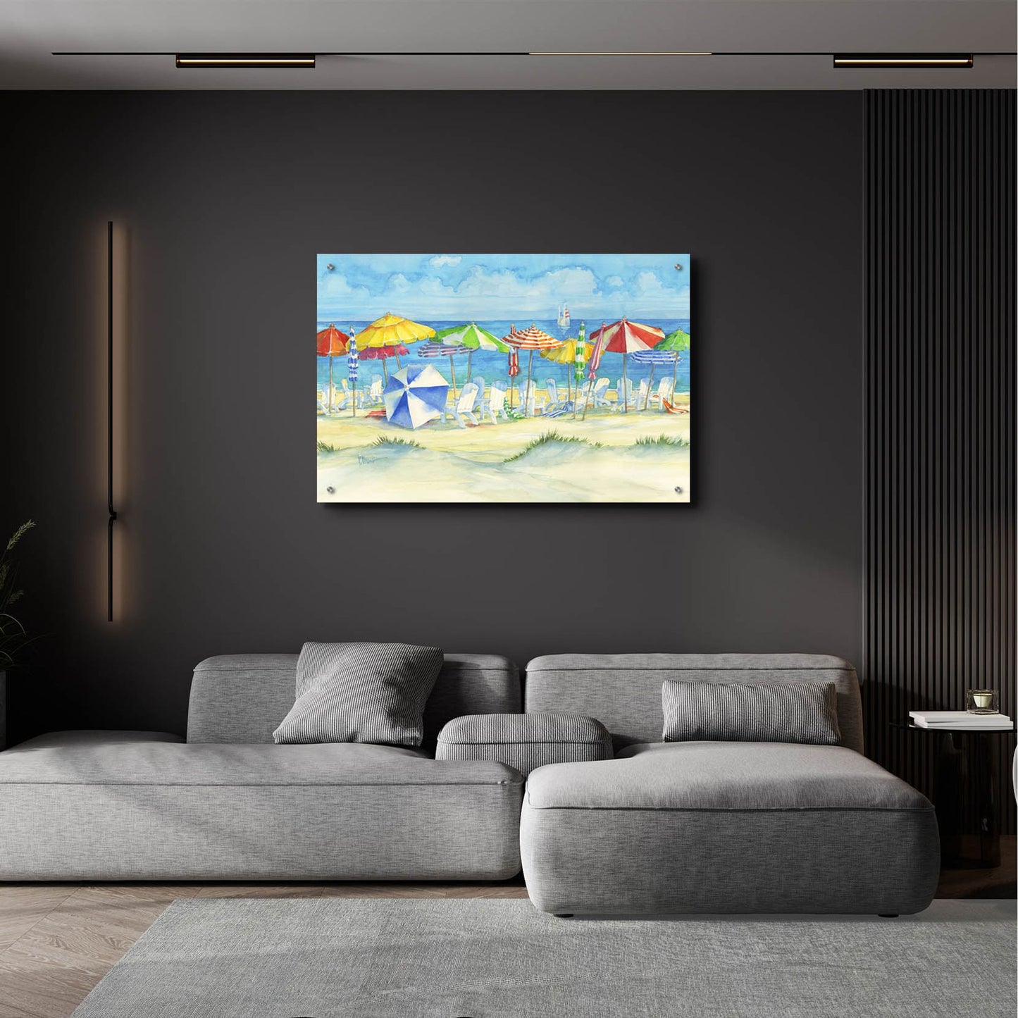 Epic Art 'Watercolor Beach' by Paul Brent, Acrylic Glass Wall Art,36x24