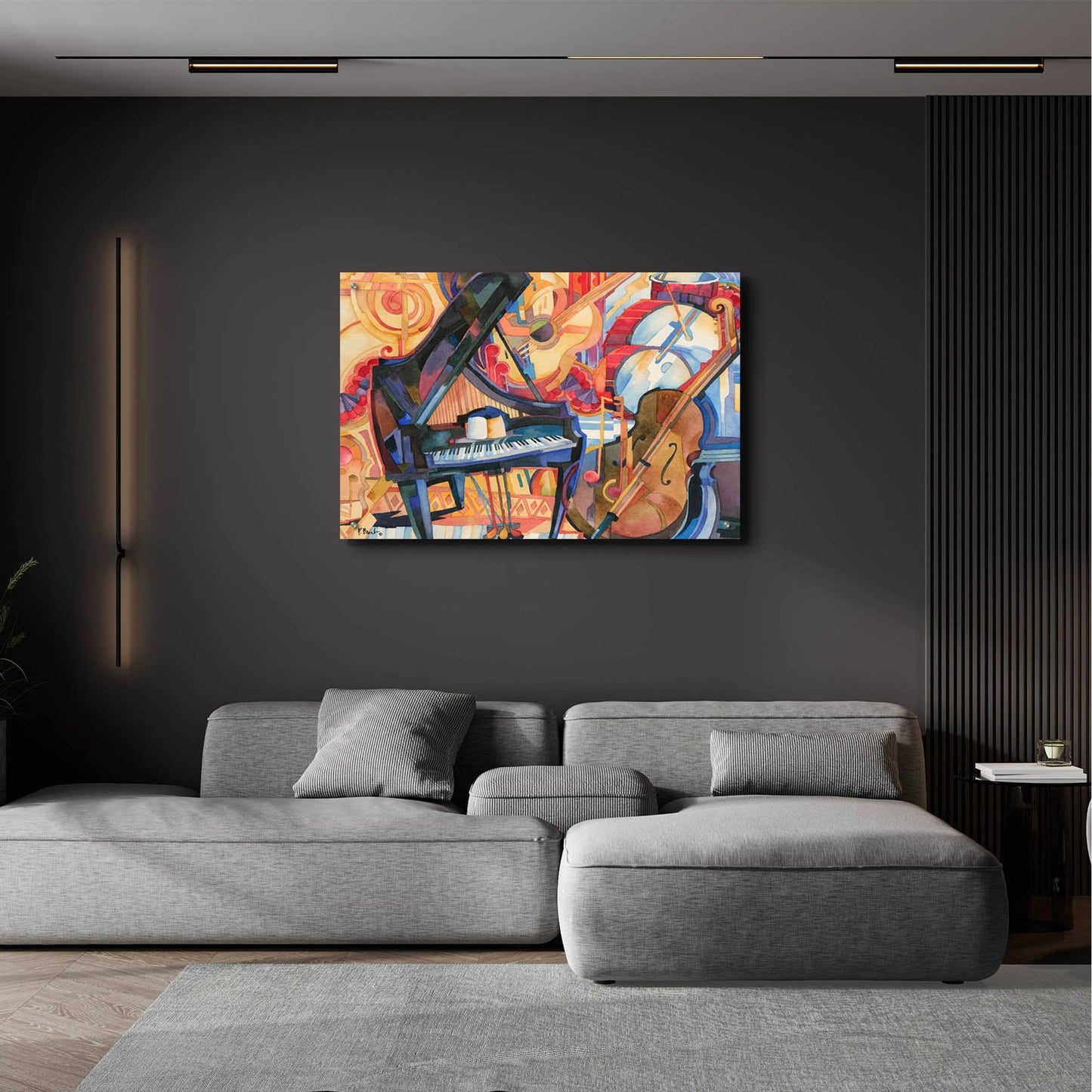 Epic Art 'Big City Music Piano - Horizontal' by Paul Brent, Acrylic Glass Wall Art,36x24