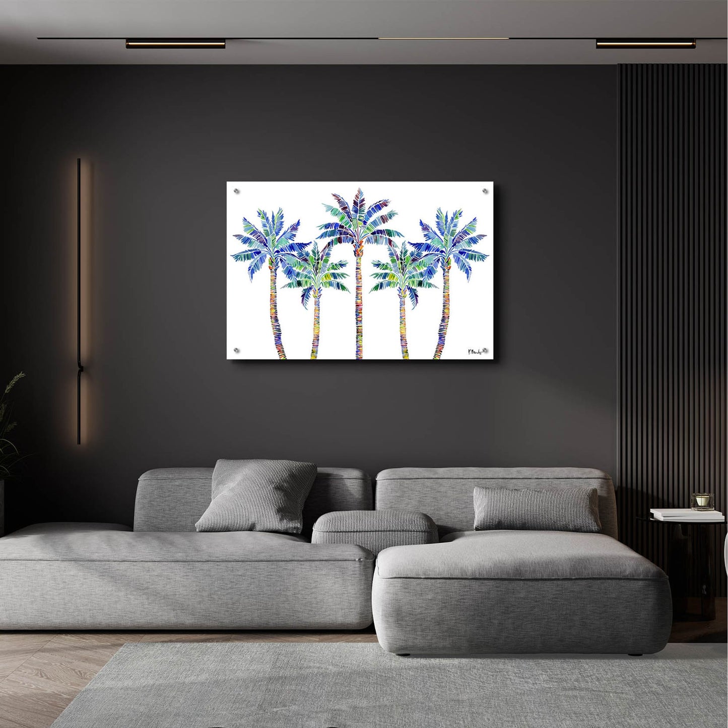 Epic Art 'Tahiti Palm Horizontal' by Paul Brent, Acrylic Glass Wall Art,36x24