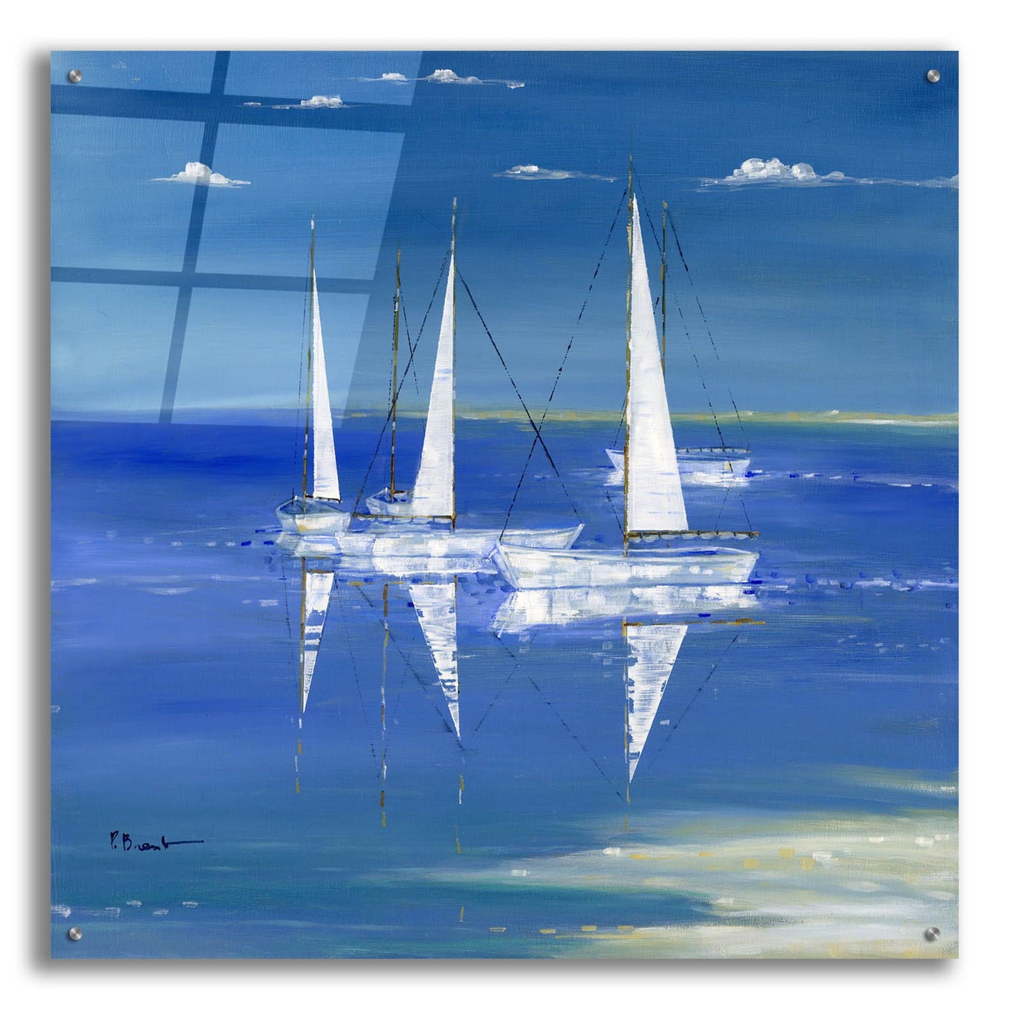 Epic Art 'Serenity Sailboats' by Paul Brent, Acrylic Glass Wall Art
