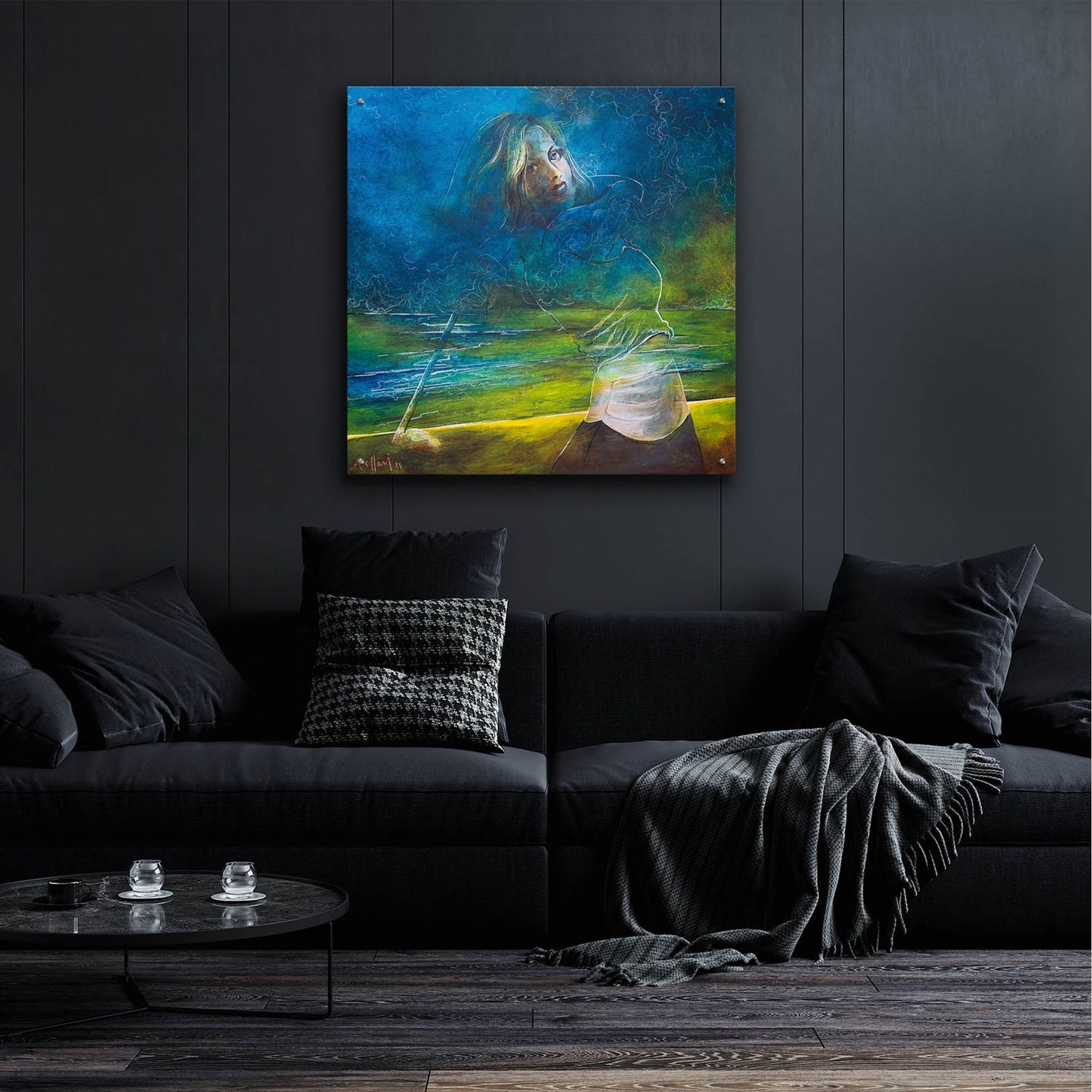 Epic Art 'The Golfer II' by Samedin Asllani, Acrylic Glass Wall Art,36x36