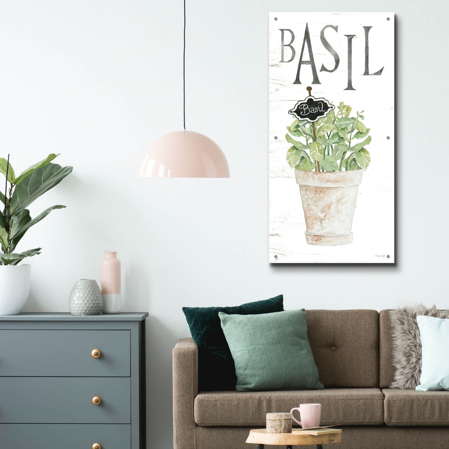 Epic Art 'Basil' by Cindy Jacobs, Acrylic Glass Wall Art,24x48