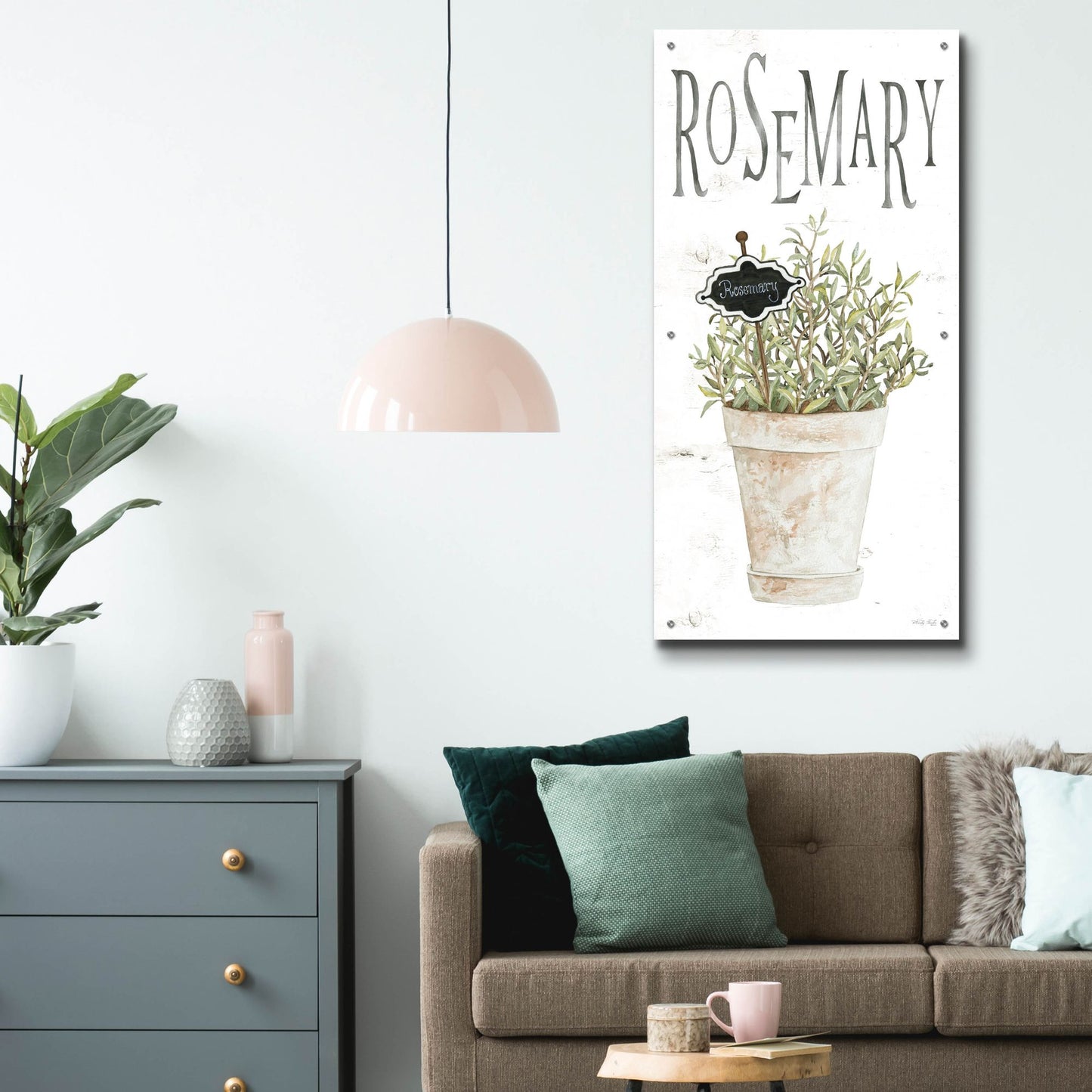 Epic Art 'Rosemary' by Cindy Jacobs, Acrylic Glass Wall Art,24x48