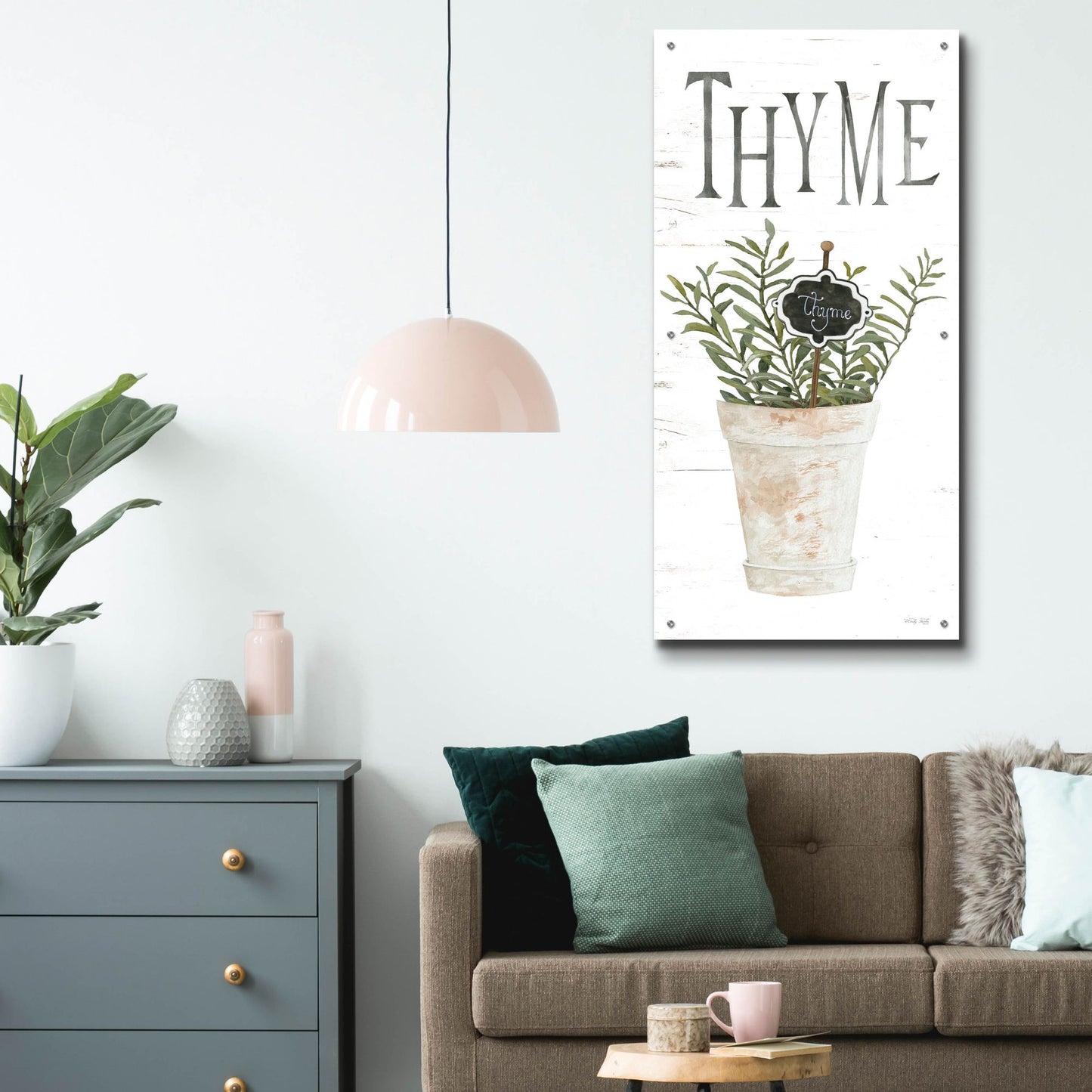 Epic Art 'Thyme' by Cindy Jacobs, Acrylic Glass Wall Art,24x48