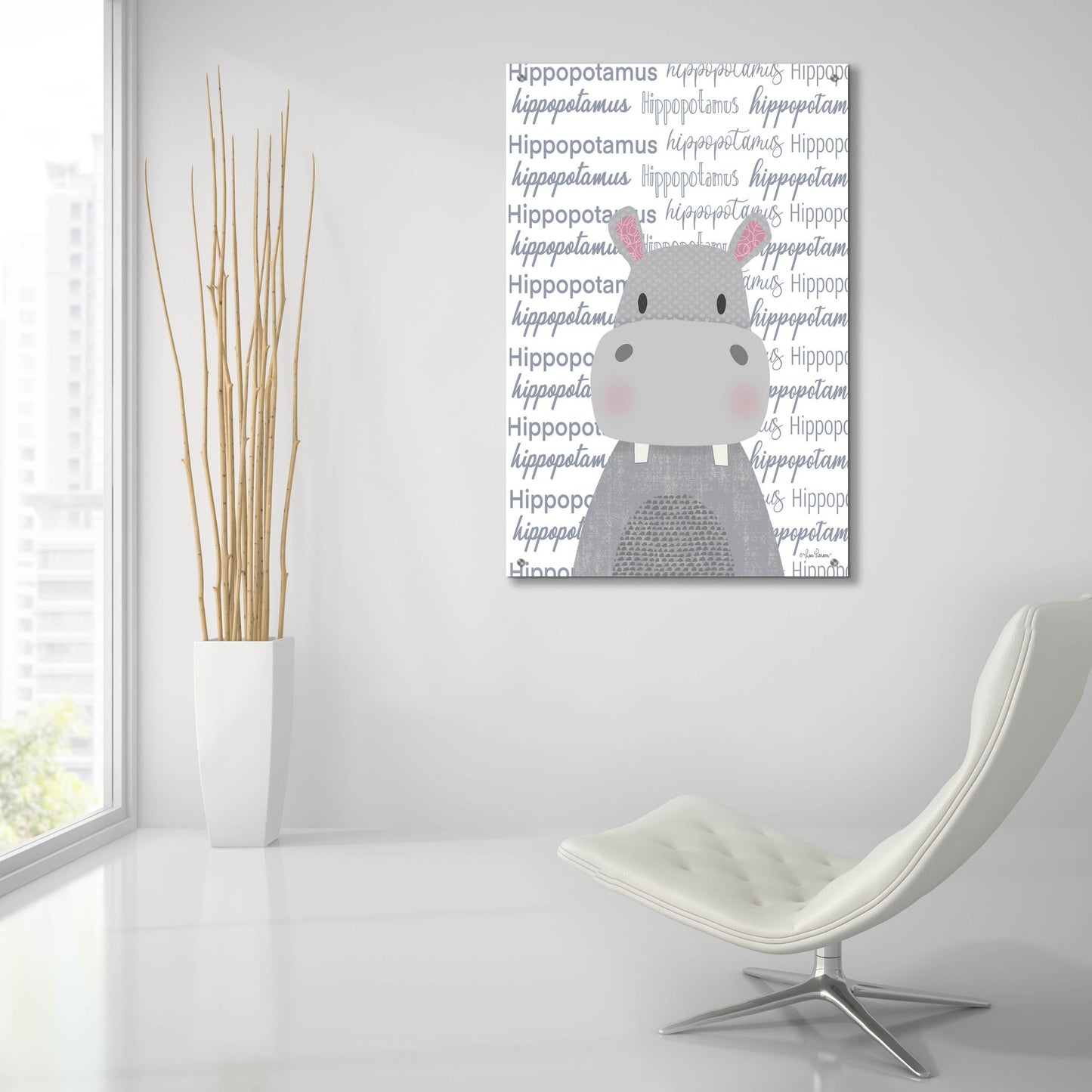 Epic Art 'Baby Hippo ' by Lisa Larson, Acrylic Glass Wall Art,24x36