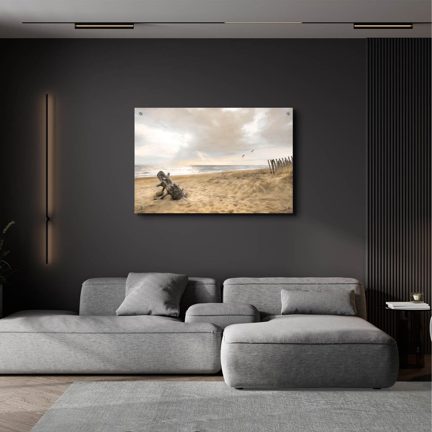 Epic Art 'Golden Coastal Sunrise ' by Lori Deiter, Acrylic Glass Wall Art,36x24