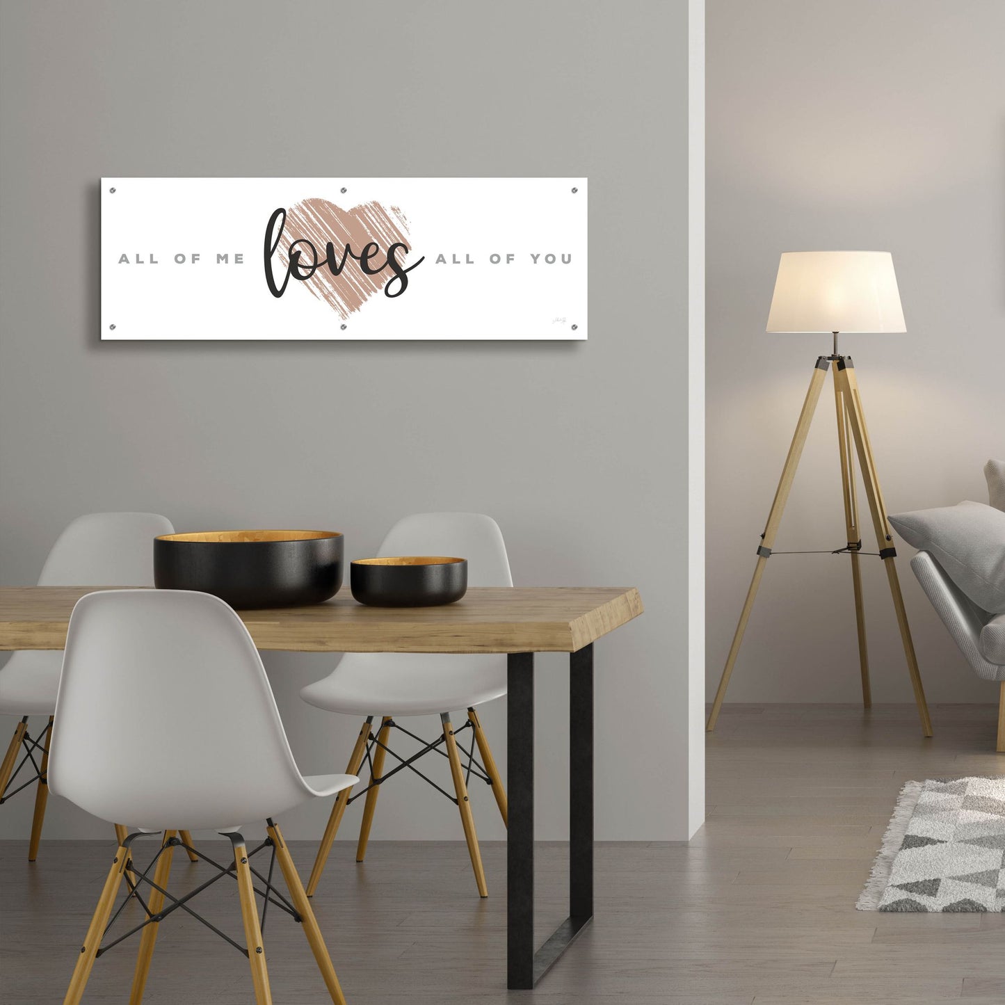 Epic Art 'All of Me Loves All of You' by Marla Rae, Acrylic Glass Wall Art,48x16
