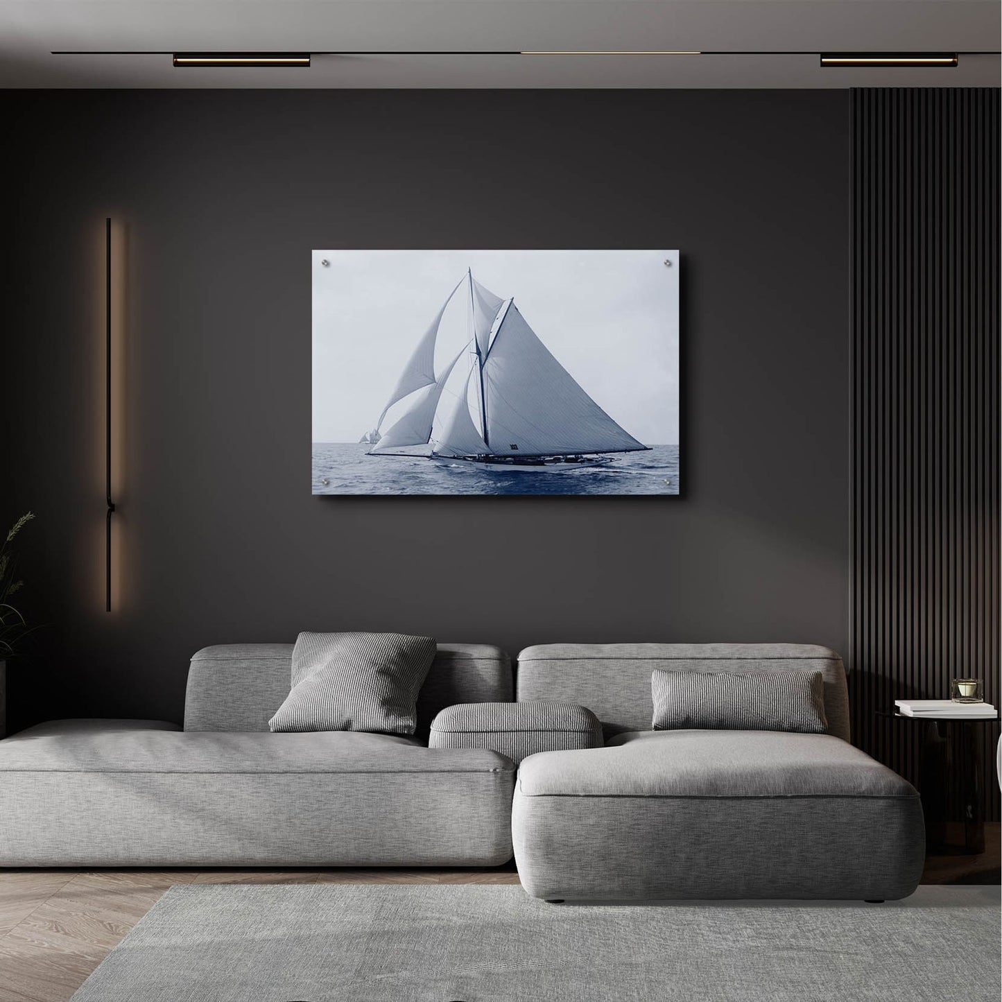 Epic Art 'Indigo Yacht 2' by Stellar Design Studio, Acrylic Glass Wall Art,36x24
