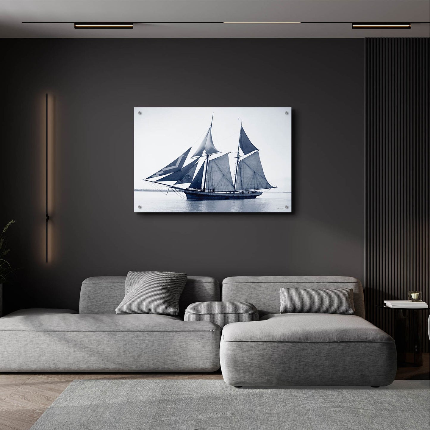 Epic Art 'Indigo Yacht 3' by Stellar Design Studio, Acrylic Glass Wall Art,36x24