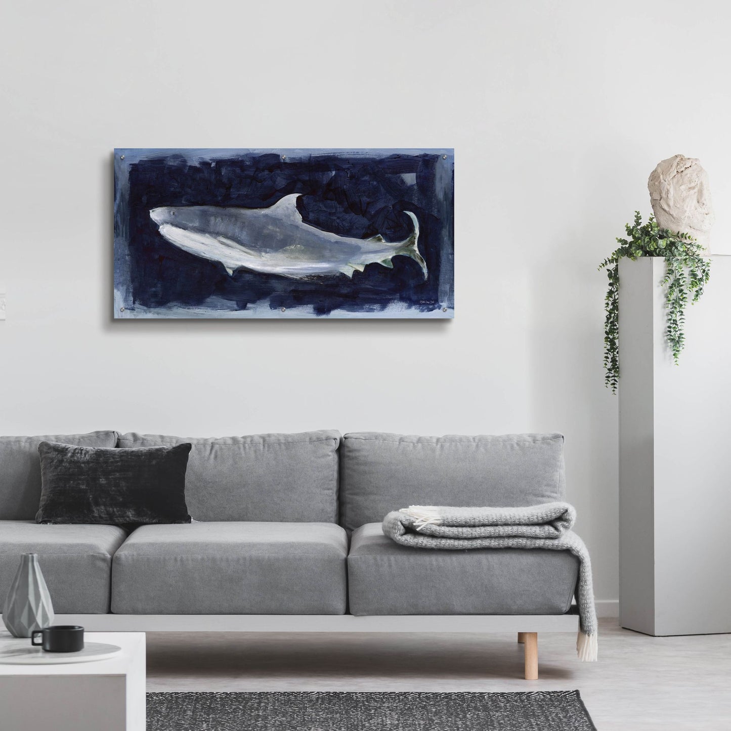Epic Art 'Shark Swim 3 ' by Stellar Design Studio, Acrylic Glass Wall Art,48x24