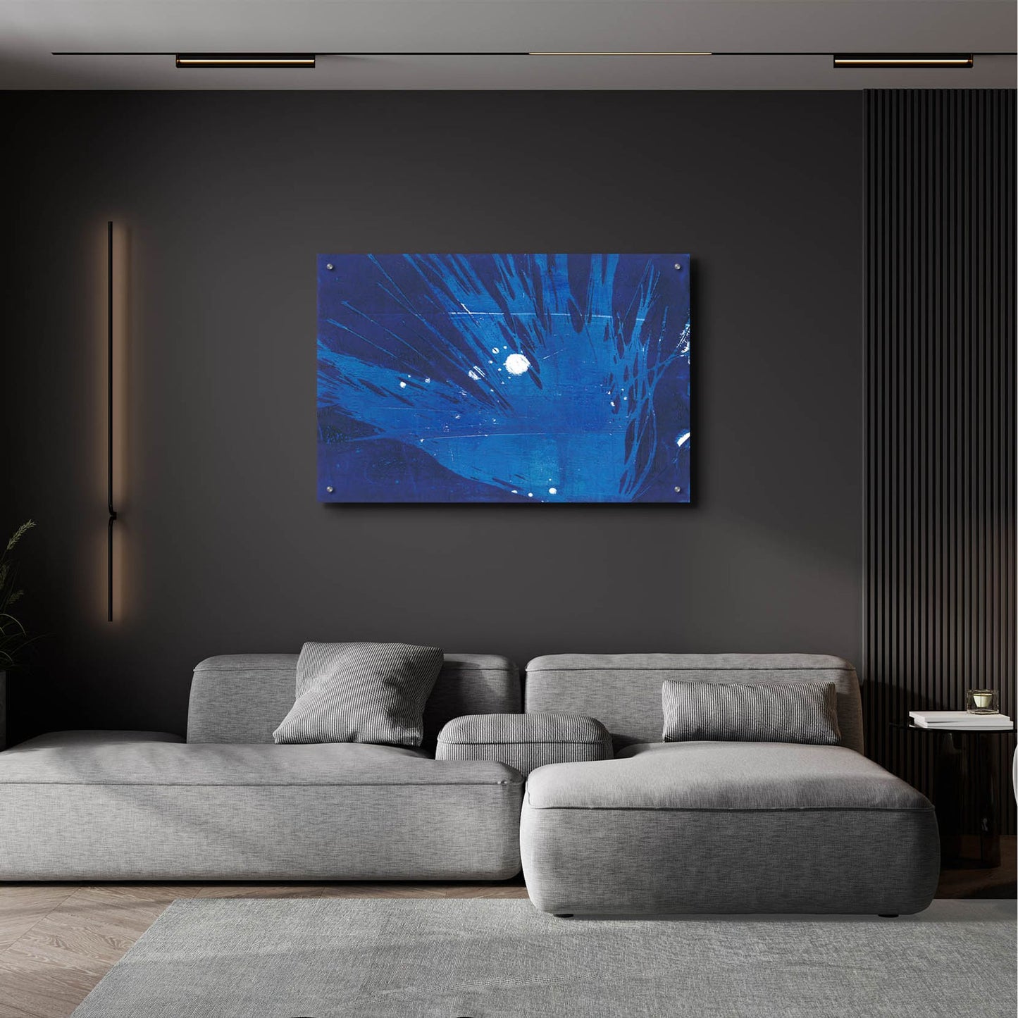 Epic Art 'Indigo Burst I' by Regina Moore, Acrylic Glass Wall Art,36x24